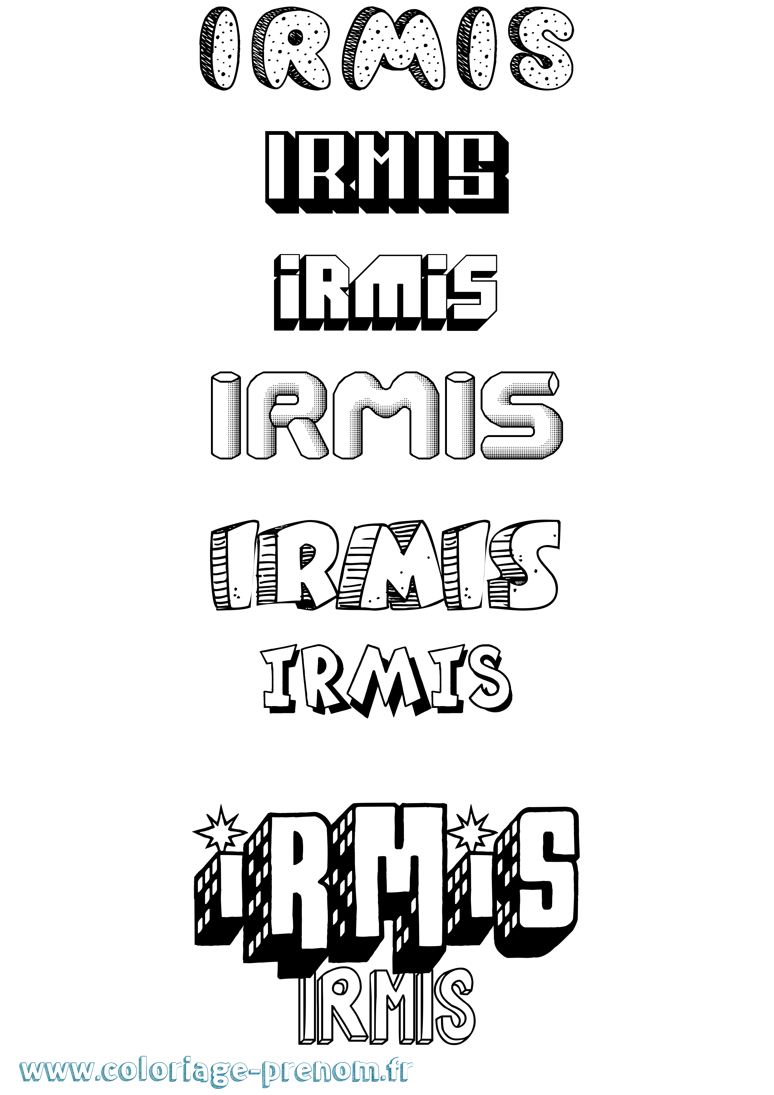 Coloriage Irmis Effet 3D Coloriage prénom Irmis Effet 3D