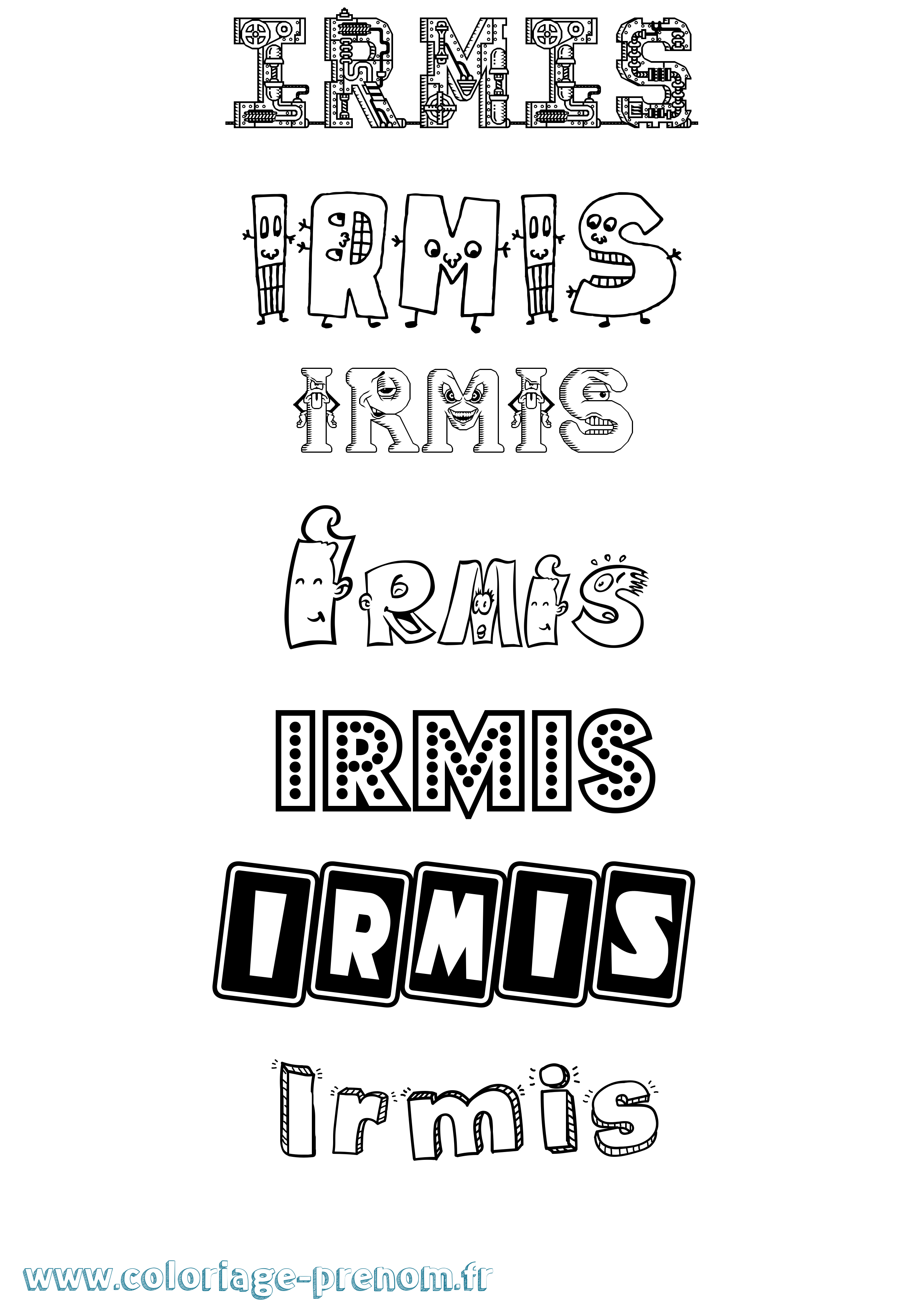 Coloriage Irmis Fun Coloriage prénom Irmis Fun
