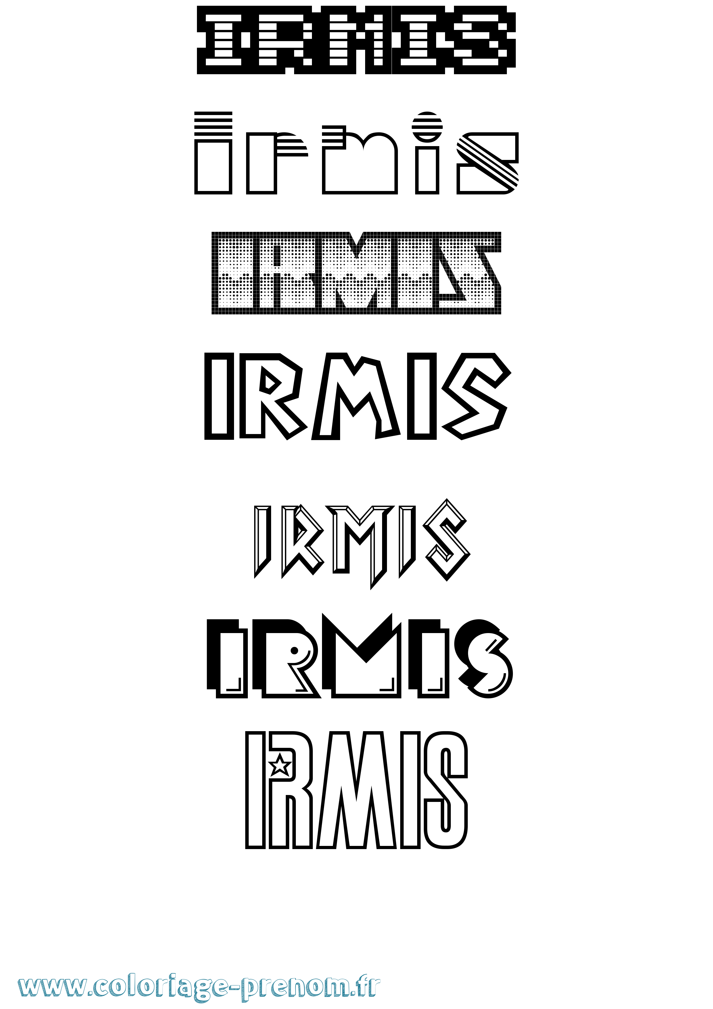 Coloriage Irmis Jeux Vidéos Coloriage prénom Irmis Jeux Vidéos