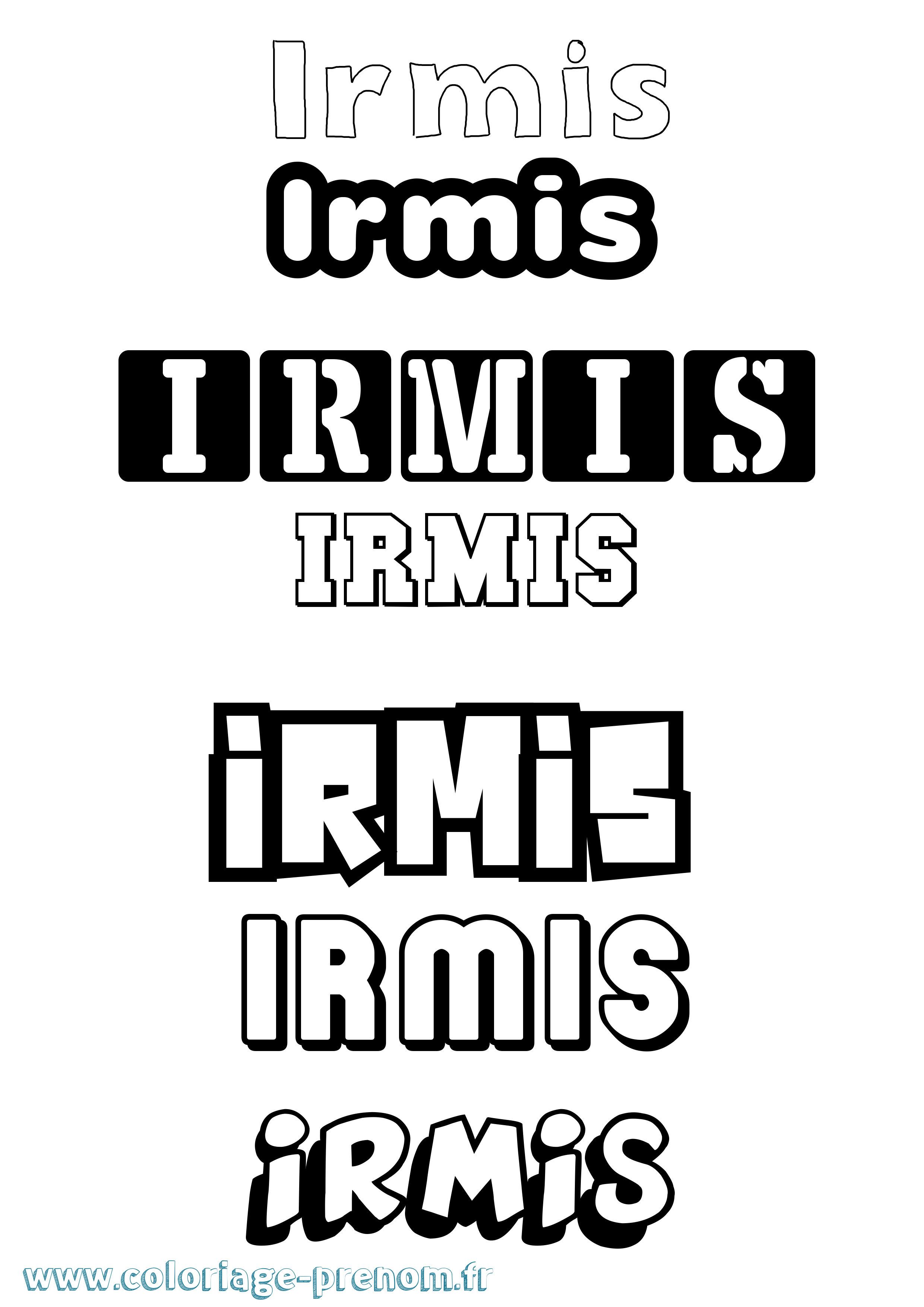 Coloriage Irmis Simple Coloriage prénom Irmis Simple