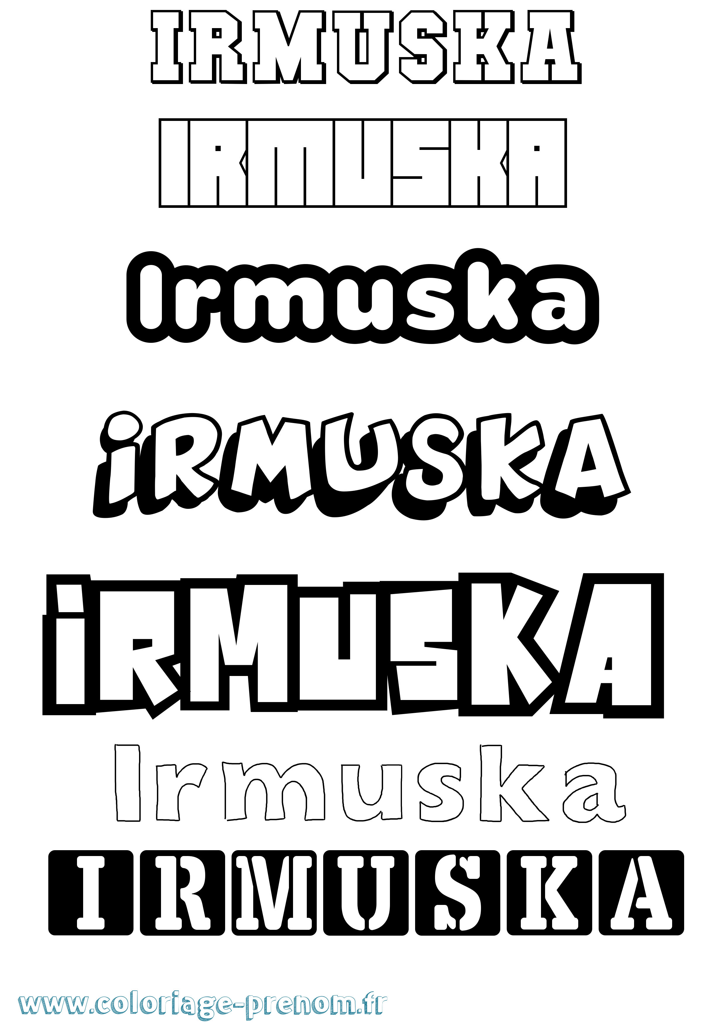 Coloriage Irmuska Simple Coloriage prénom Irmuska Simple