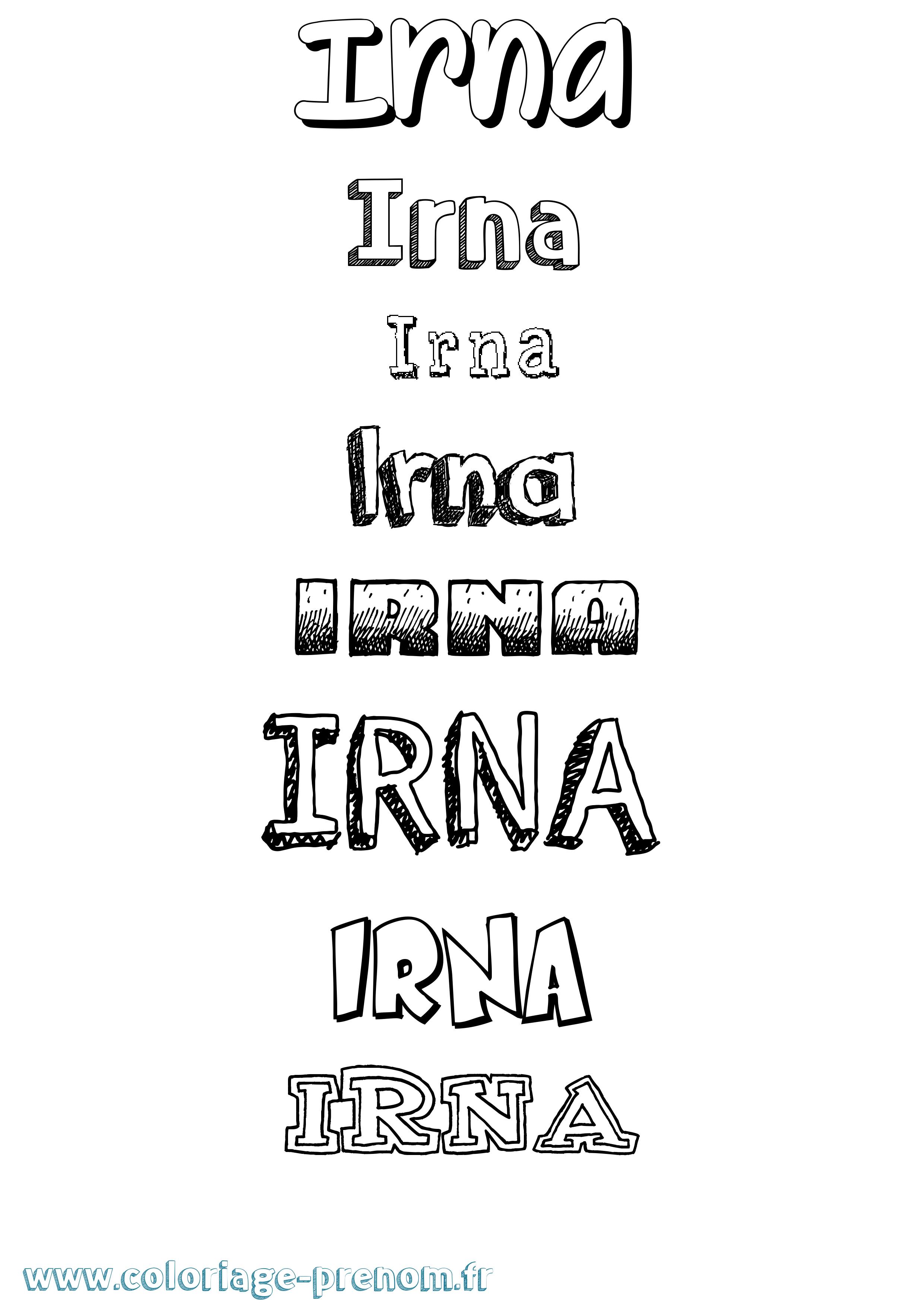 Coloriage Irna Dessiné Coloriage prénom Irna Dessiné