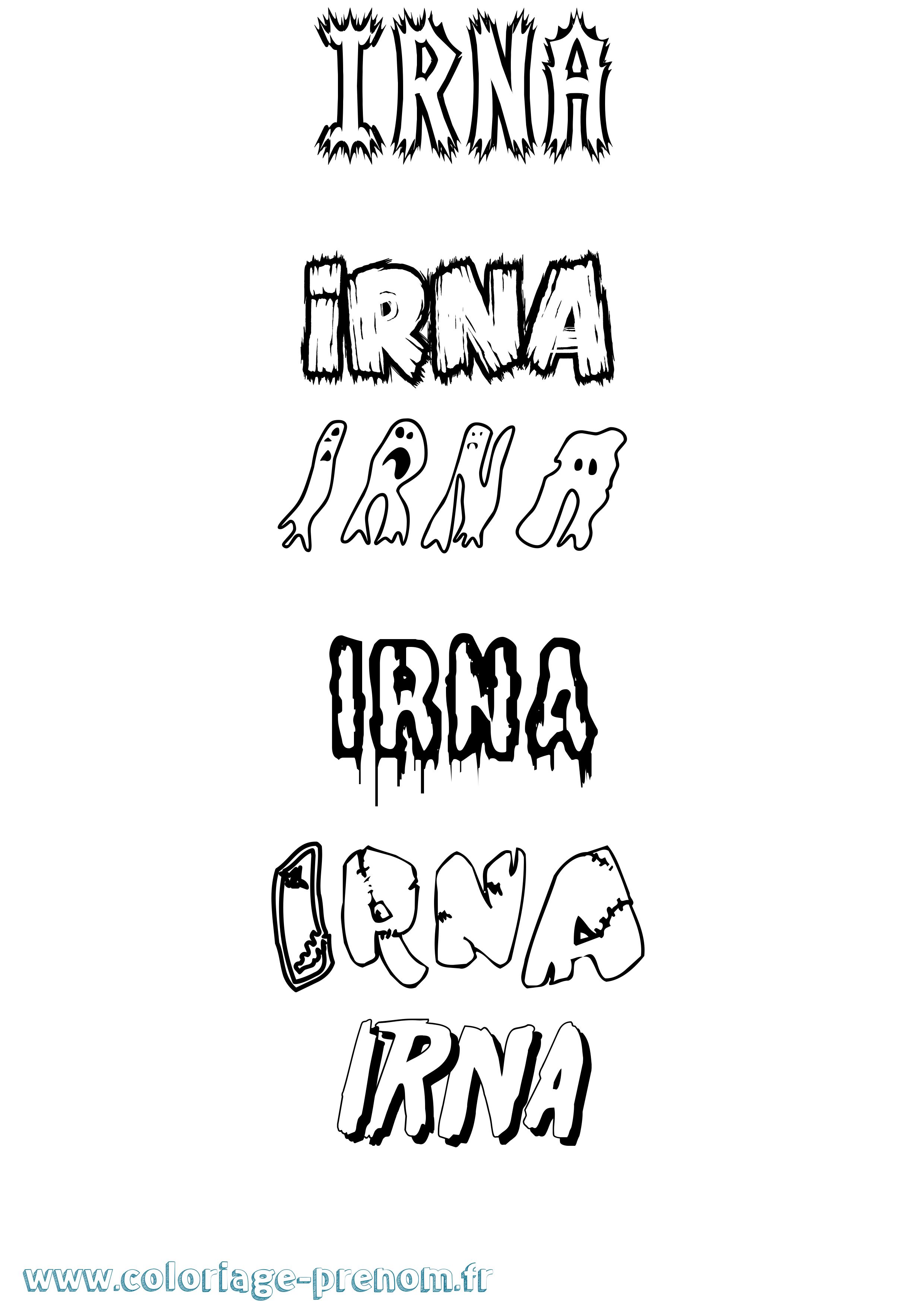 Coloriage Irna Frisson Coloriage prénom Irna Frisson