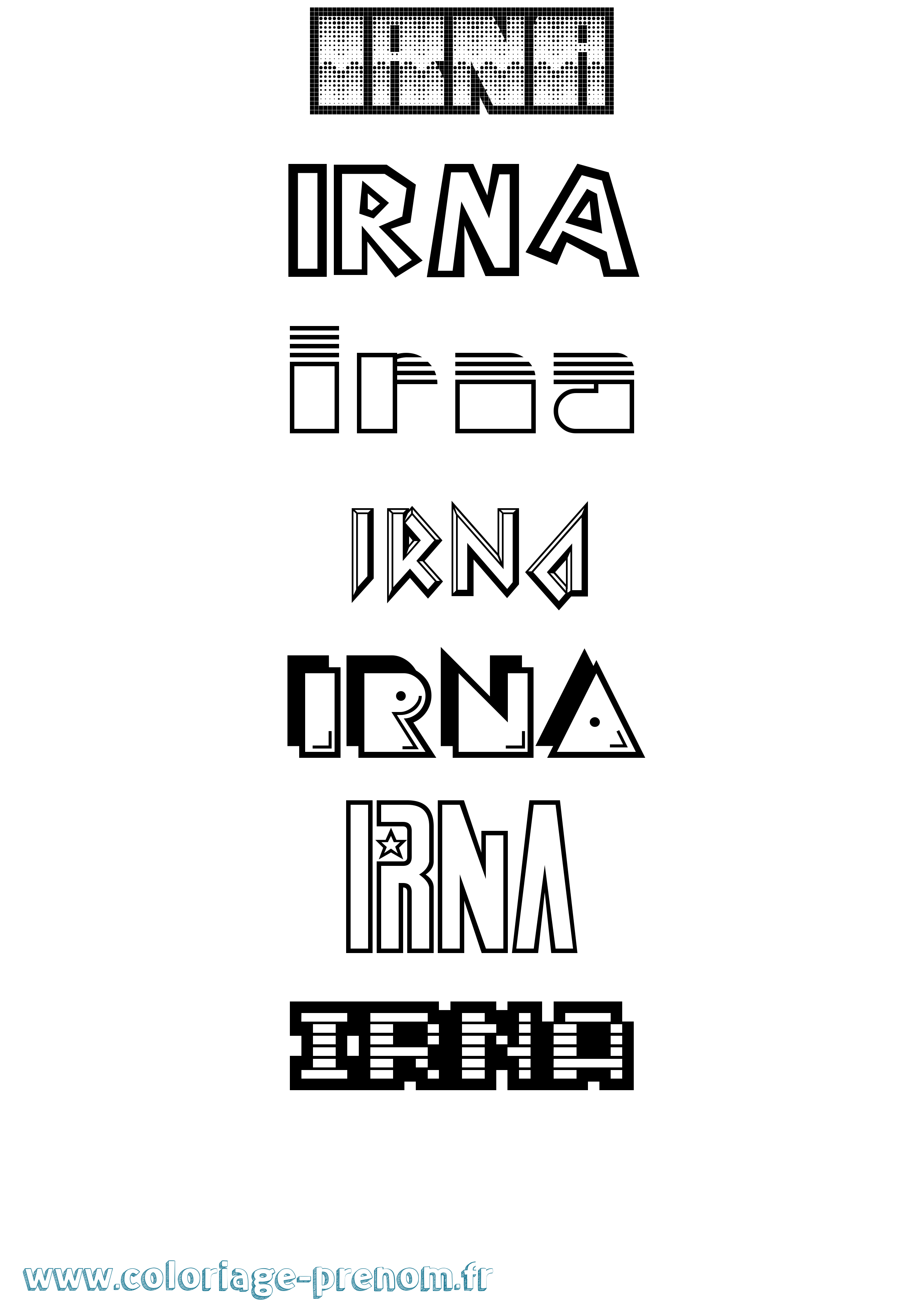 Coloriage Irna Jeux Vidéos Coloriage prénom Irna Jeux Vidéos