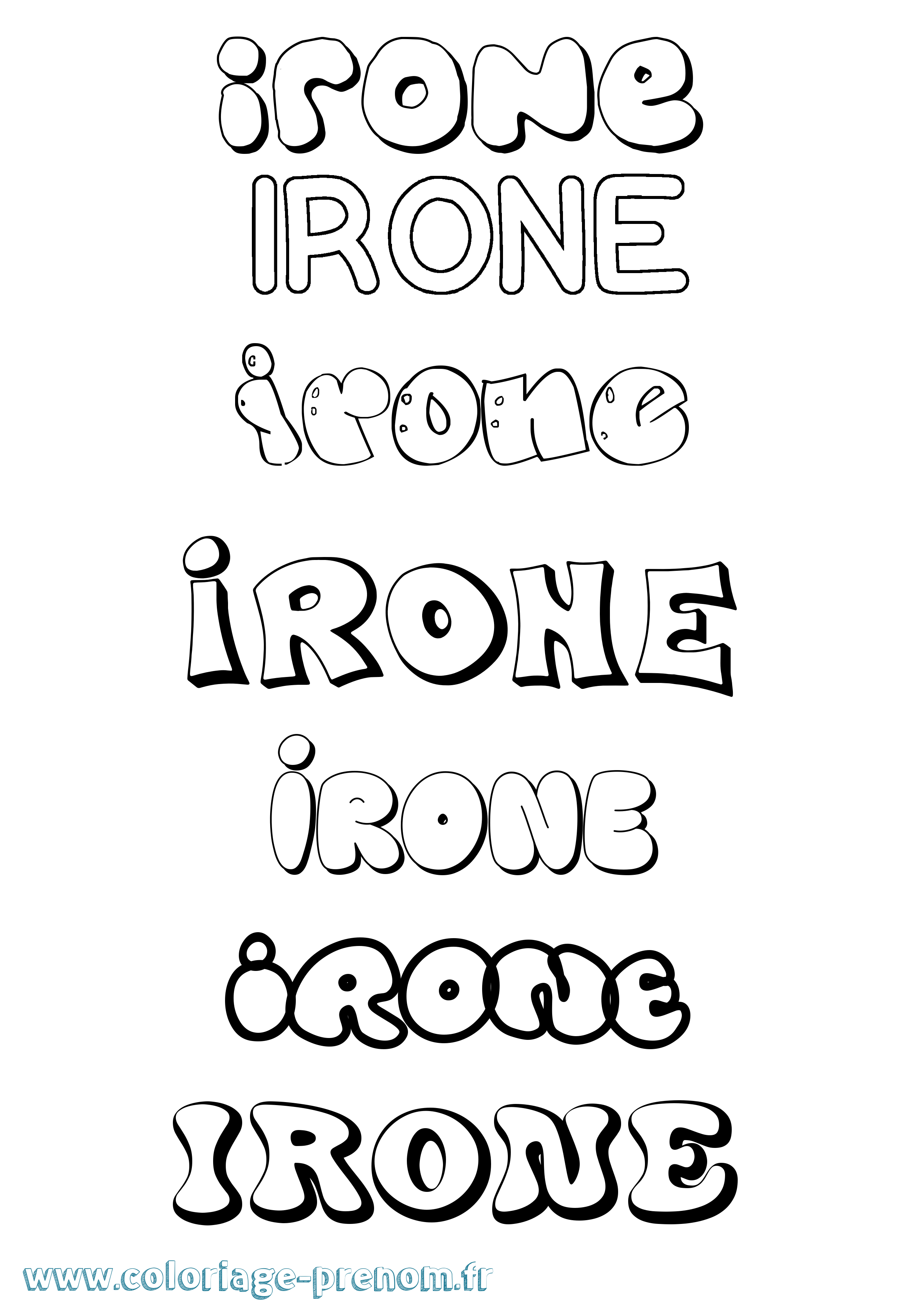Coloriage Irone Bubble Coloriage prénom Irone Bubble