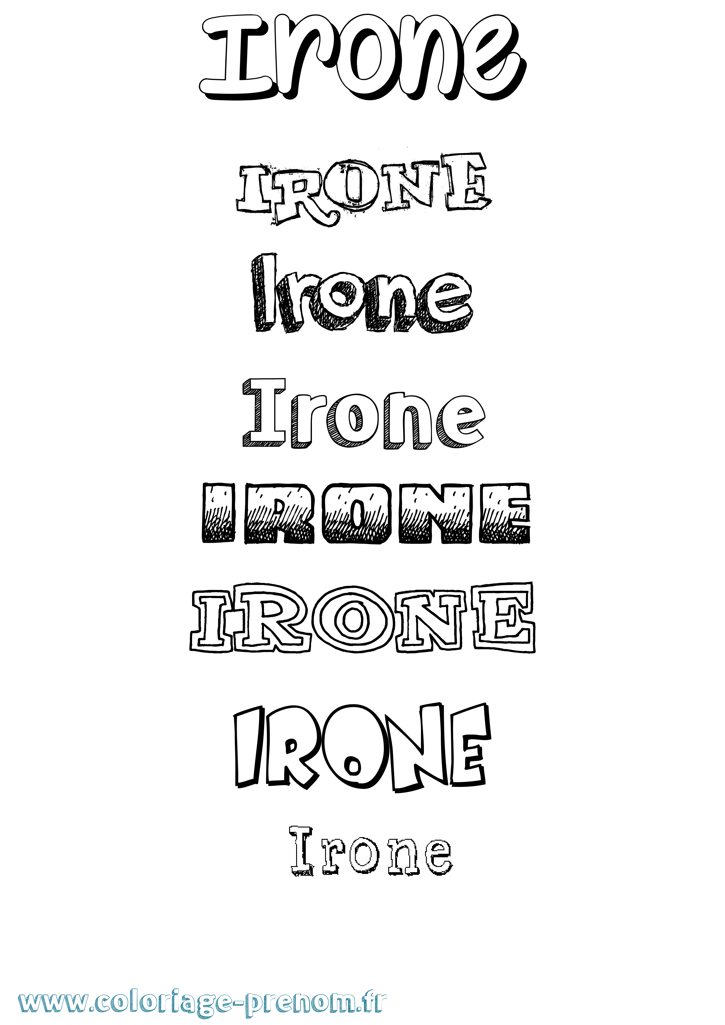 Coloriage Irone Dessiné Coloriage prénom Irone Dessiné