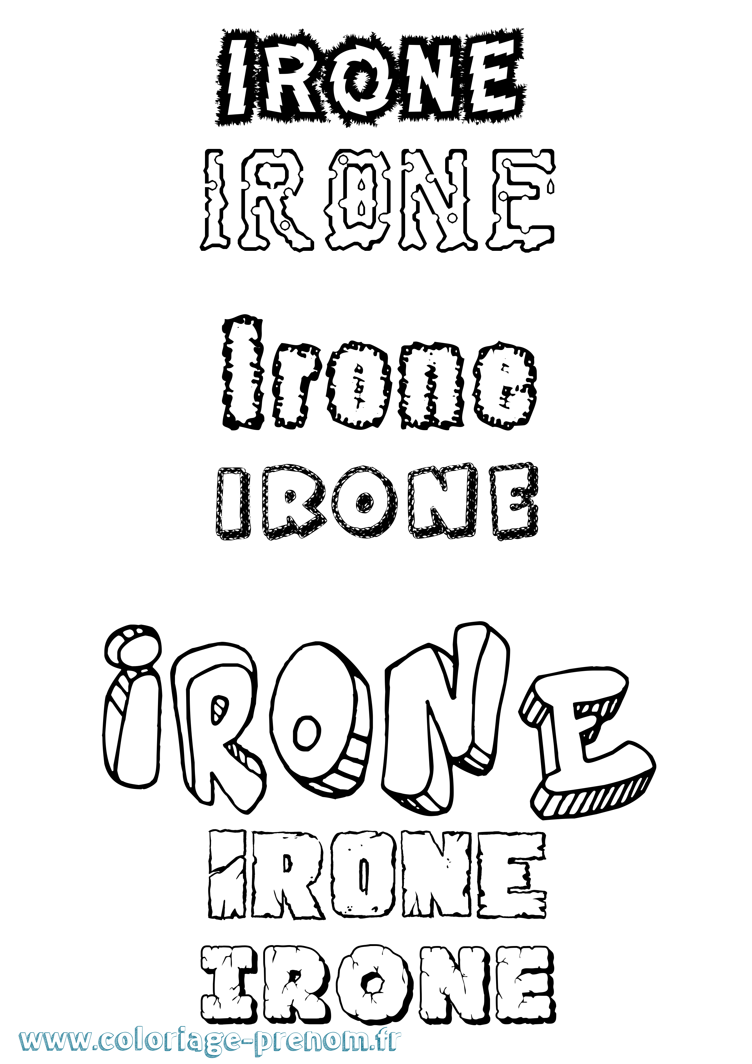 Coloriage Irone Destructuré Coloriage prénom Irone Destructuré
