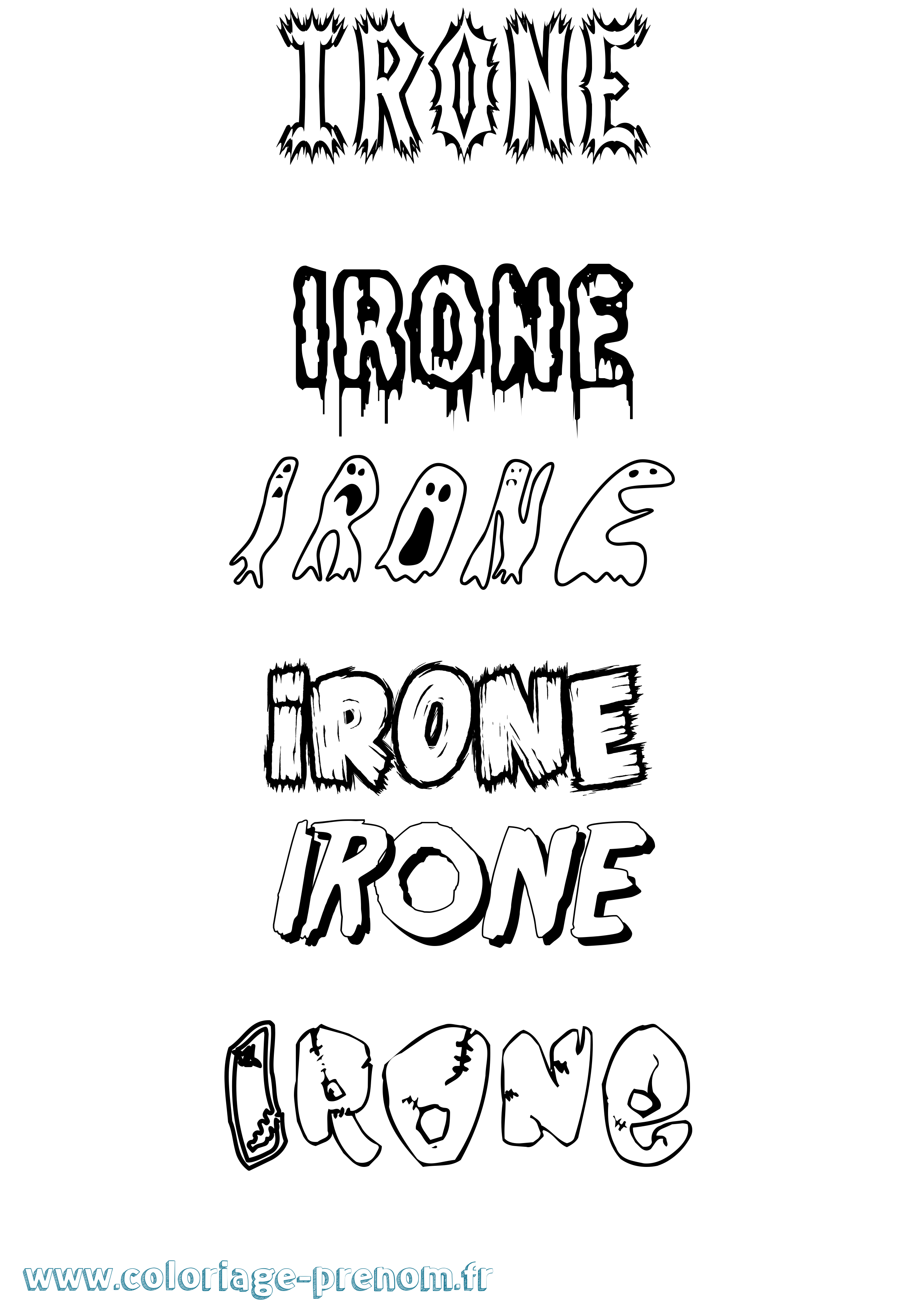 Coloriage Irone Frisson Coloriage prénom Irone Frisson