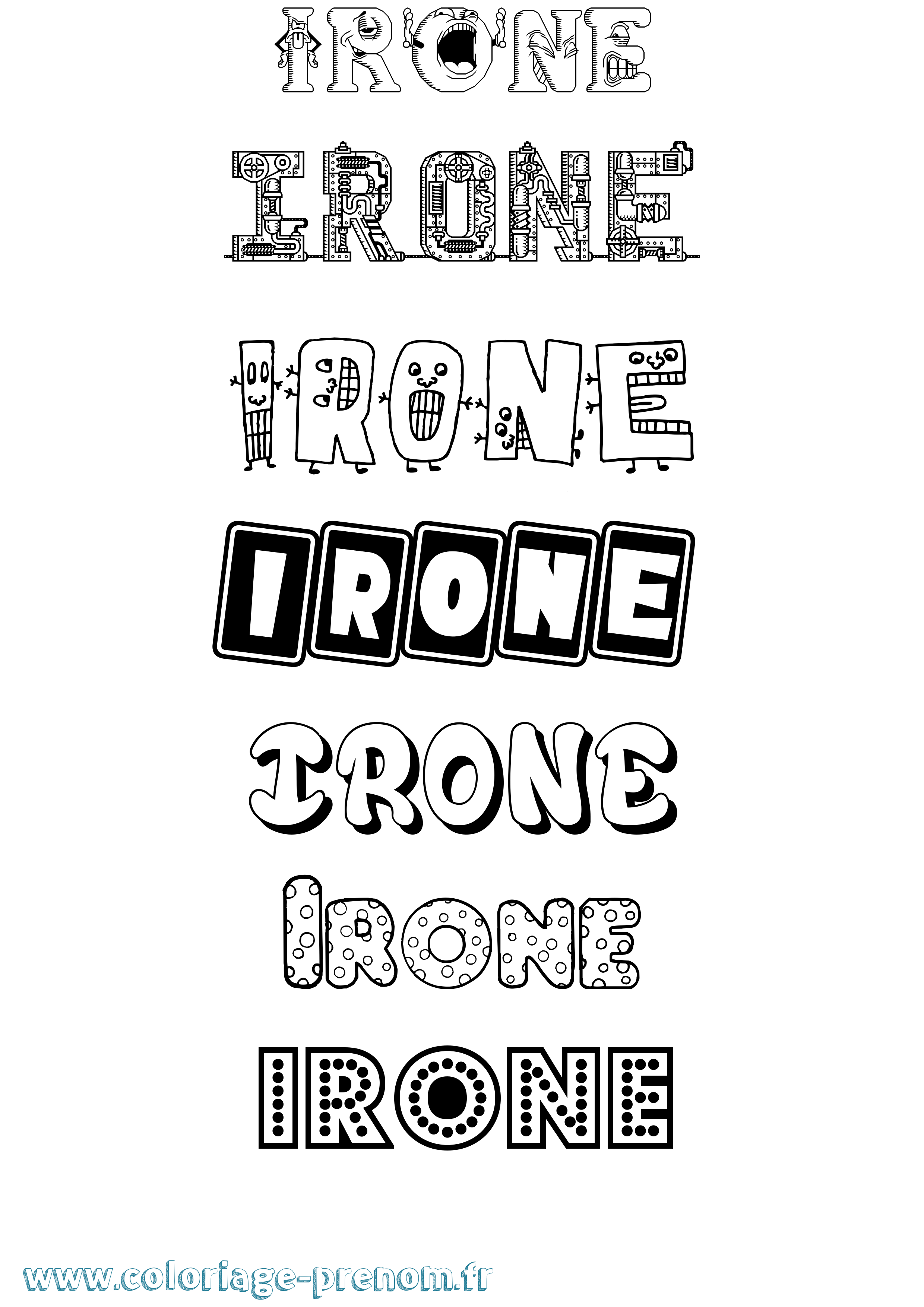 Coloriage Irone Fun Coloriage prénom Irone Fun