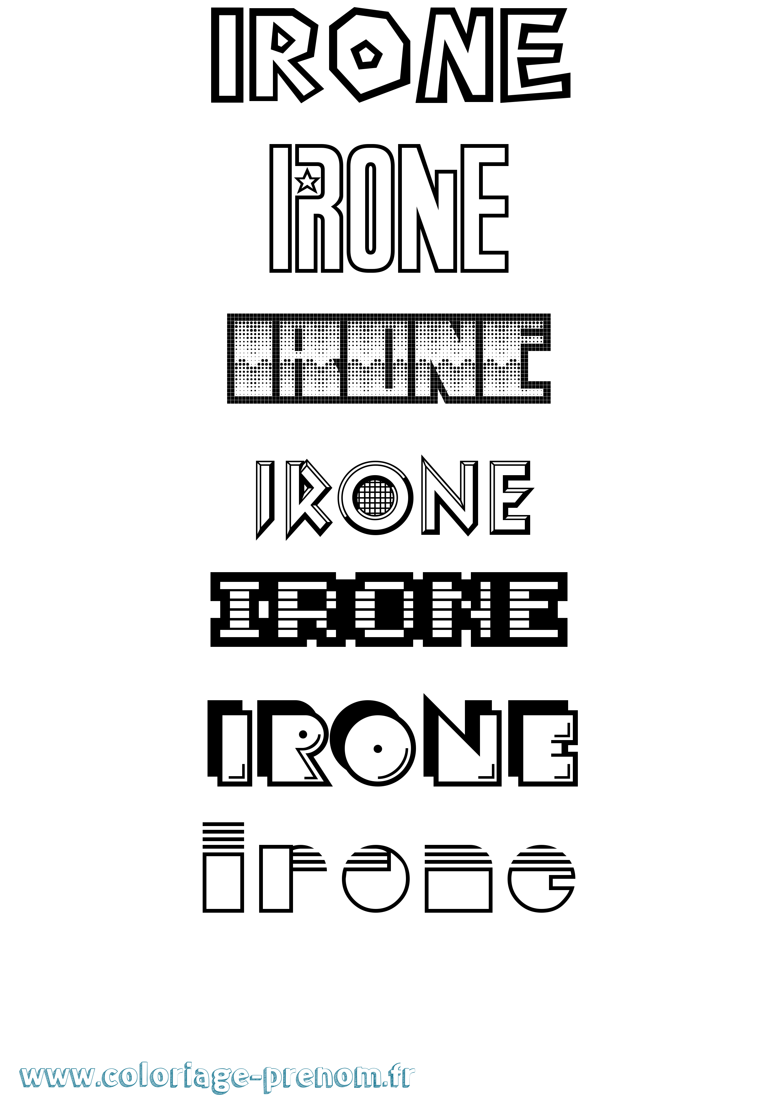 Coloriage Irone Jeux Vidéos Coloriage prénom Irone Jeux Vidéos