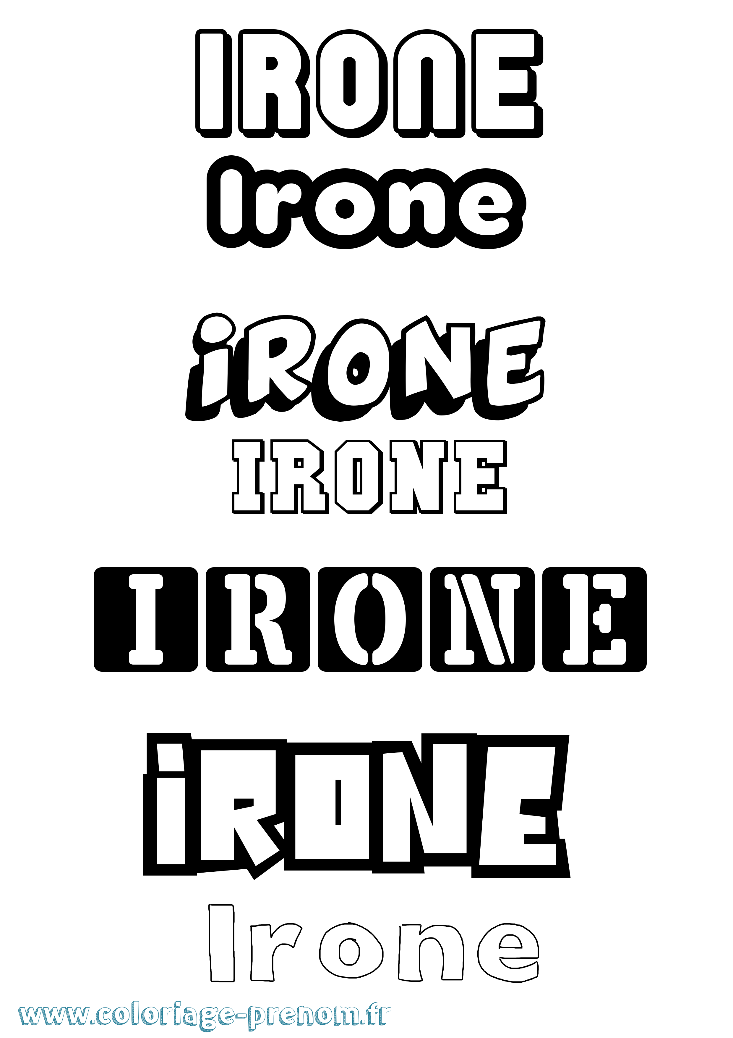 Coloriage Irone Simple Coloriage prénom Irone Simple