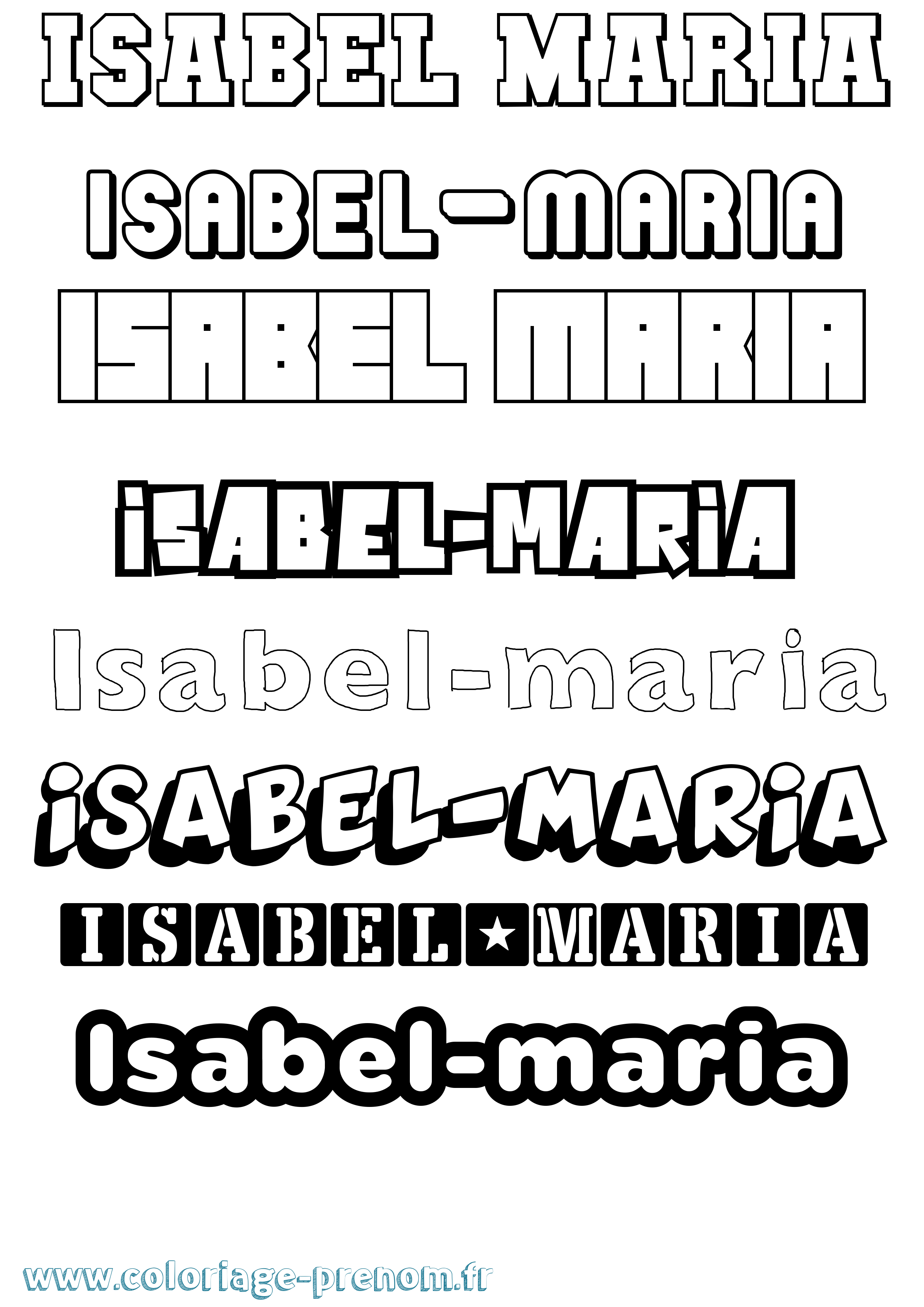 Coloriage Isabel-Maria Simple Coloriage prénom Isabel-Maria Simple