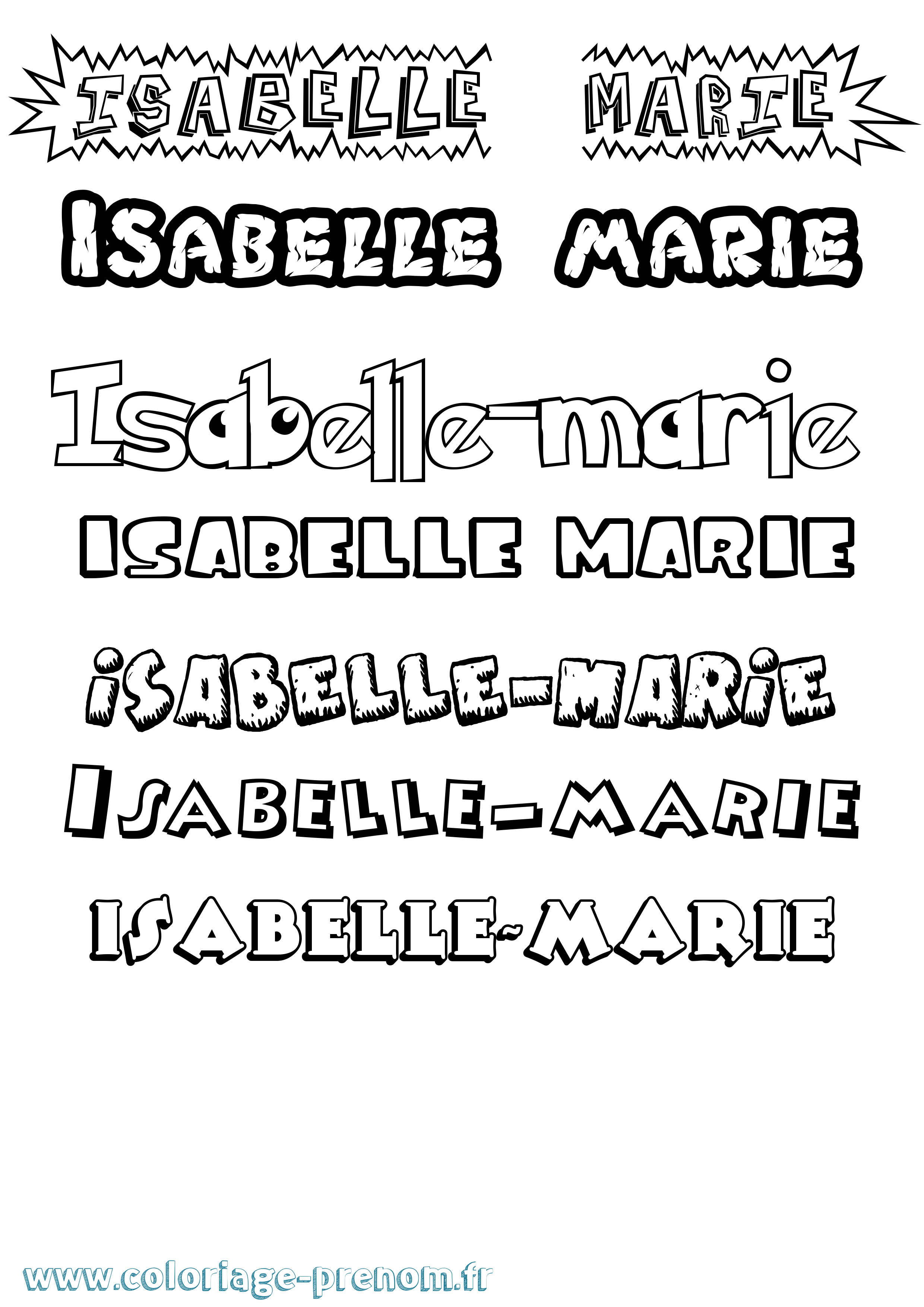 Coloriage Isabelle-Marie Dessin Animé Coloriage prénom Isabelle-Marie Dessin Animé