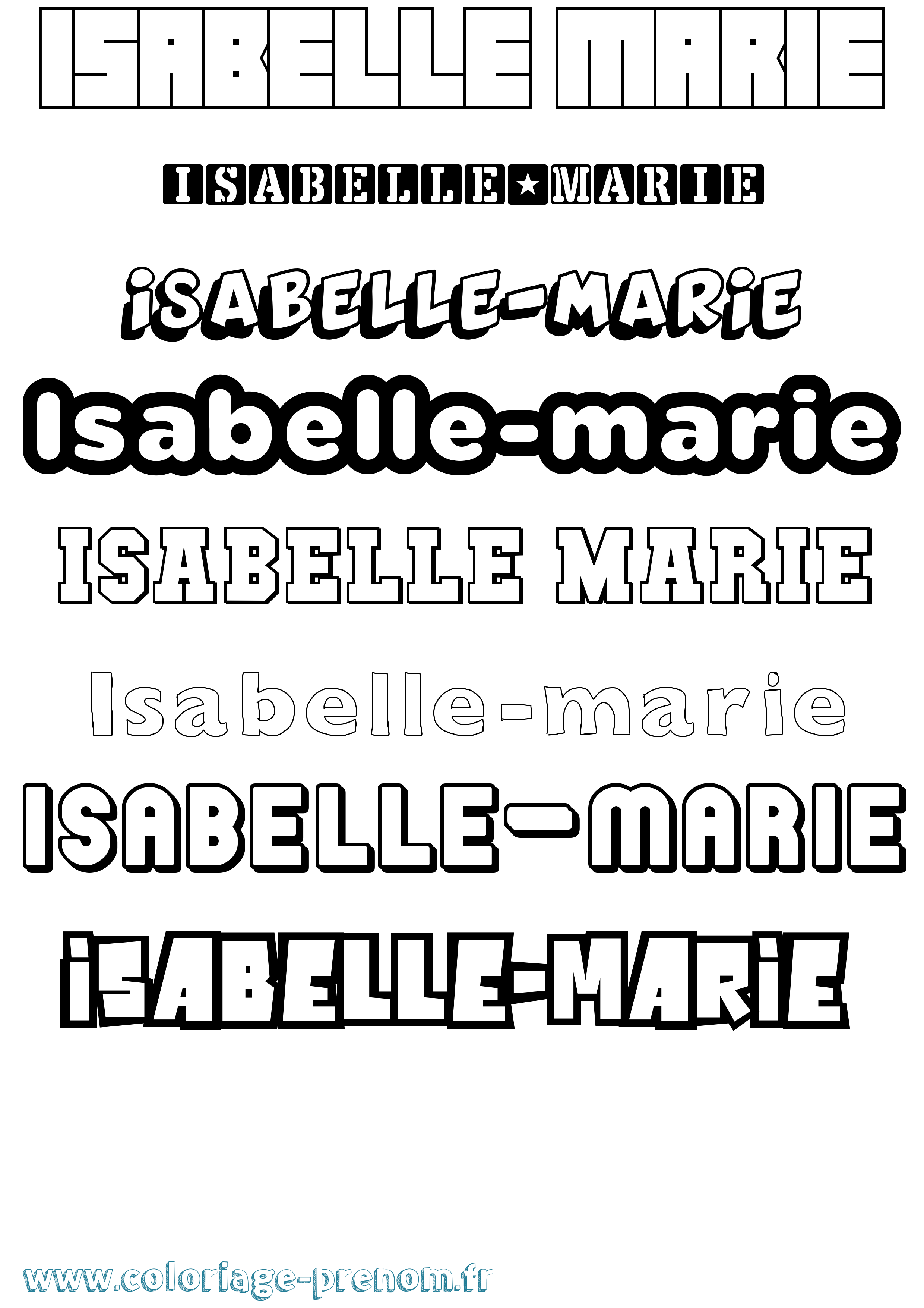 Coloriage Isabelle-Marie Simple Coloriage prénom Isabelle-Marie Simple