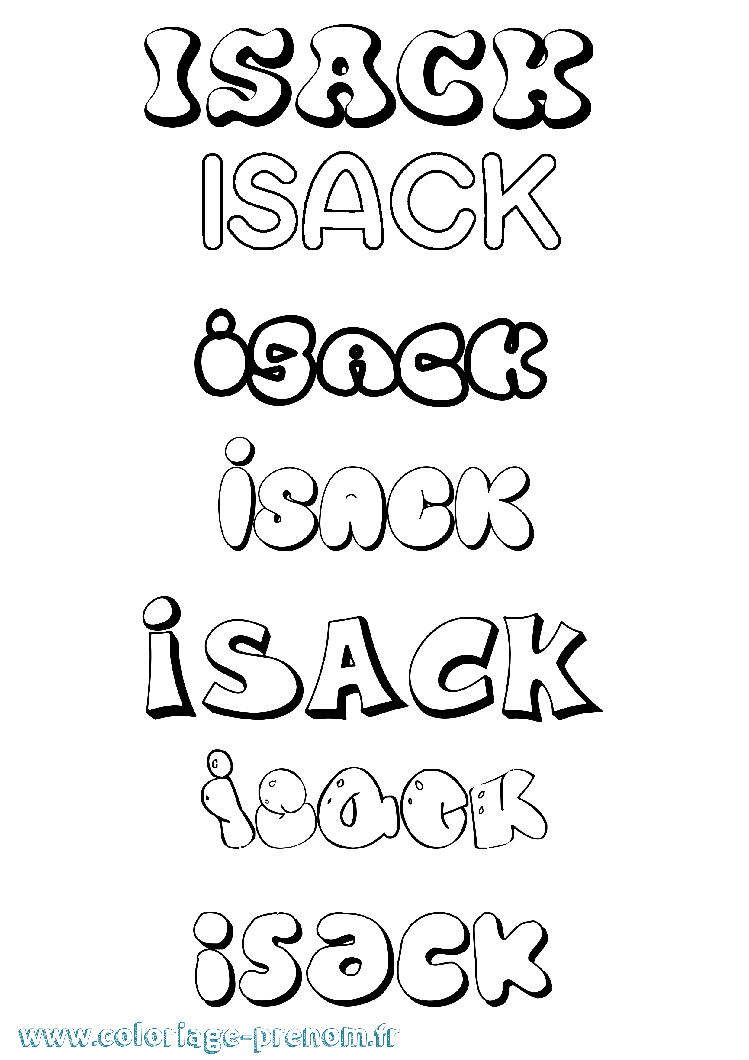 Coloriage Isack Bubble Coloriage prénom Isack Bubble