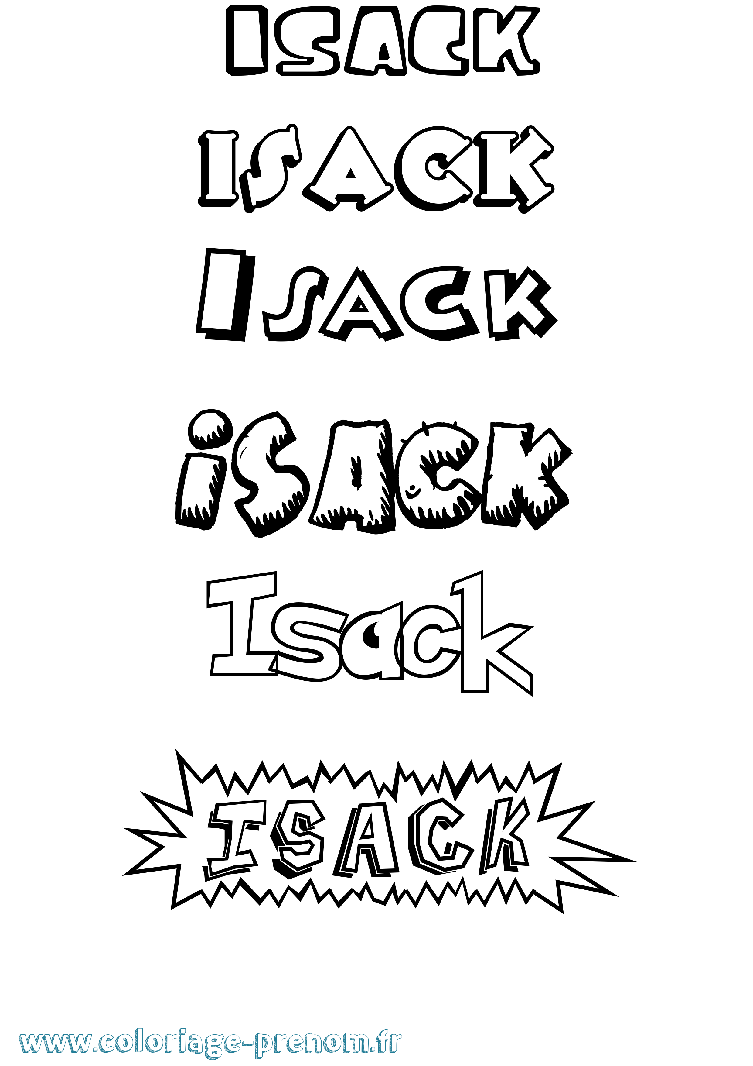 Coloriage Isack Dessin Animé Coloriage prénom Isack Dessin Animé