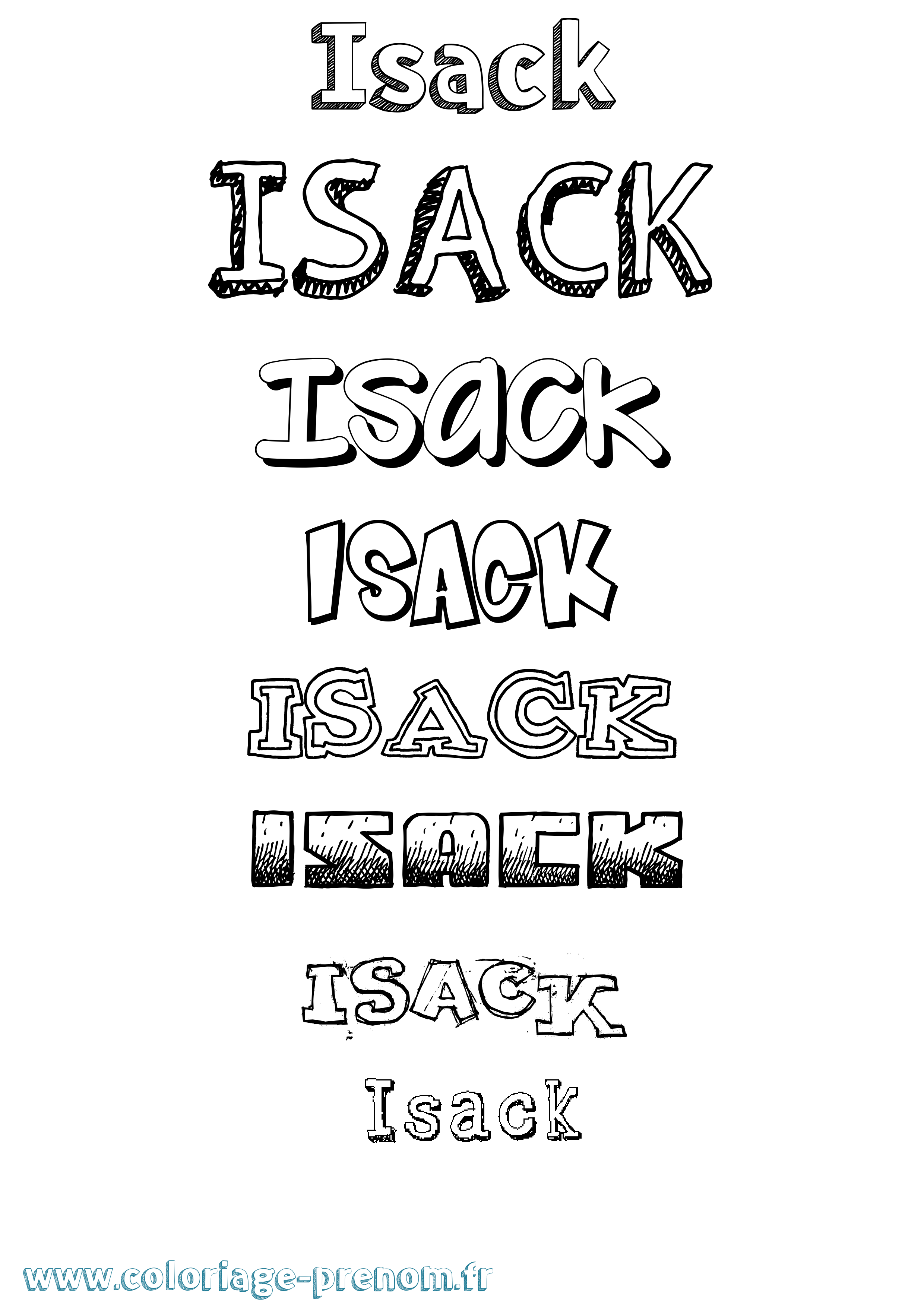 Coloriage Isack Dessiné Coloriage prénom Isack Dessiné