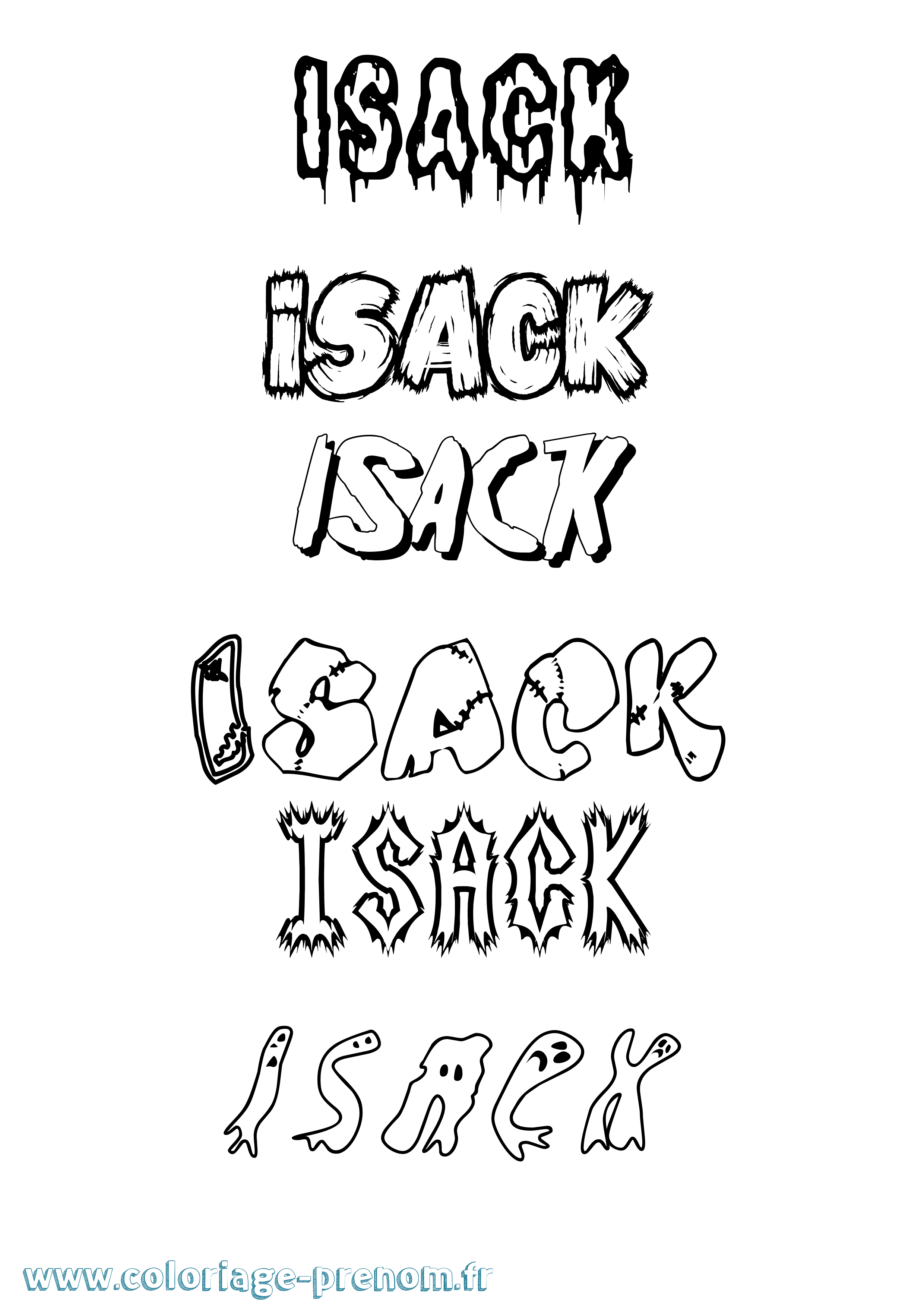 Coloriage Isack Frisson Coloriage prénom Isack Frisson