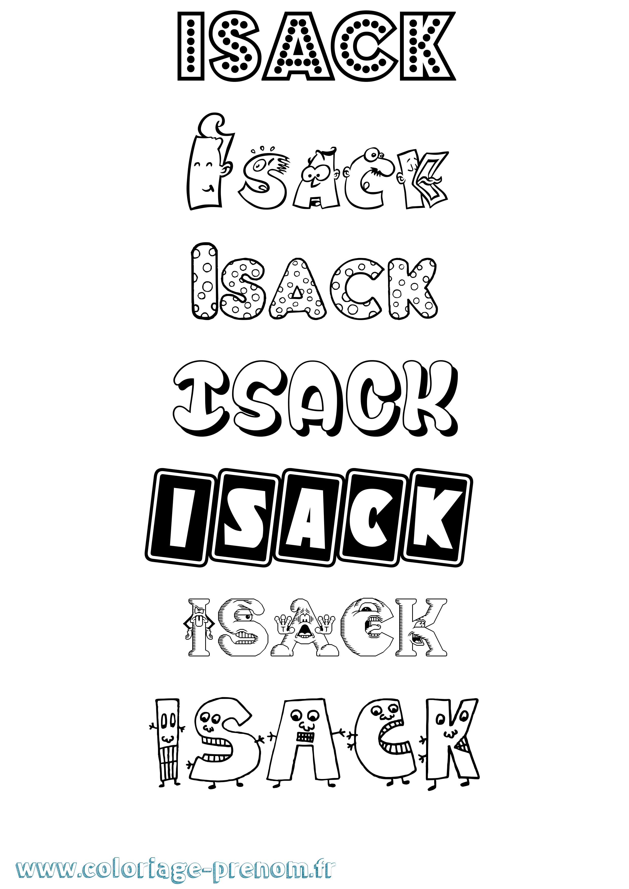 Coloriage Isack Fun Coloriage prénom Isack Fun