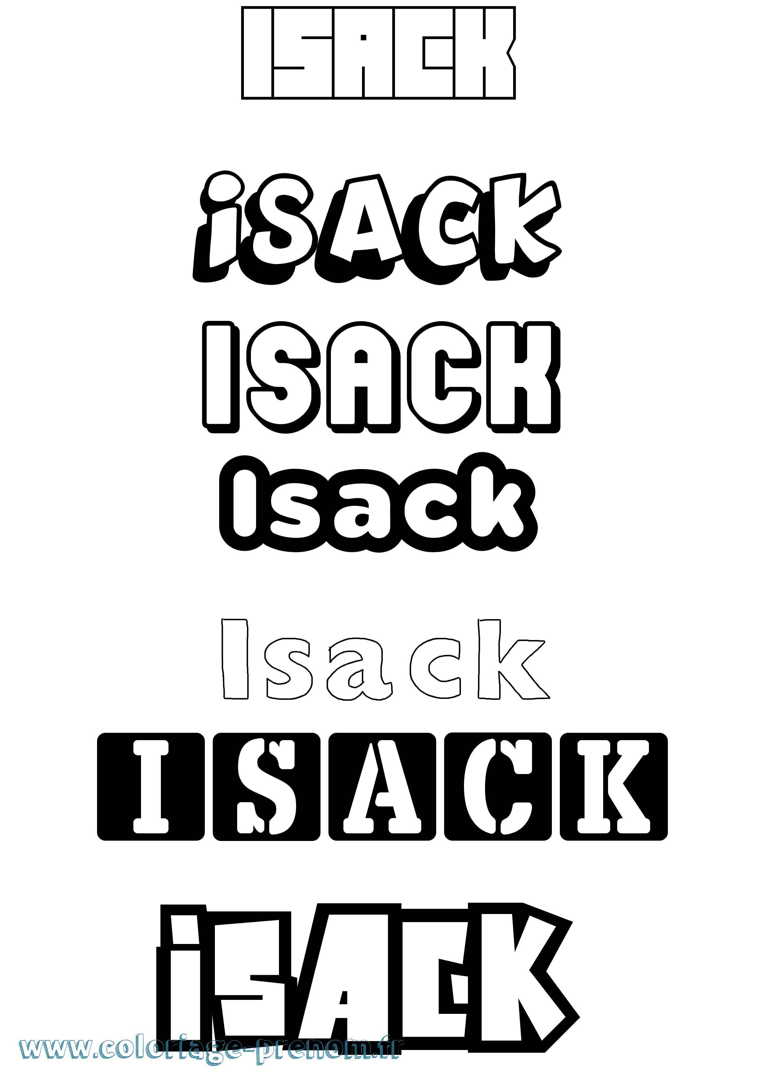 Coloriage Isack Simple Coloriage prénom Isack Simple