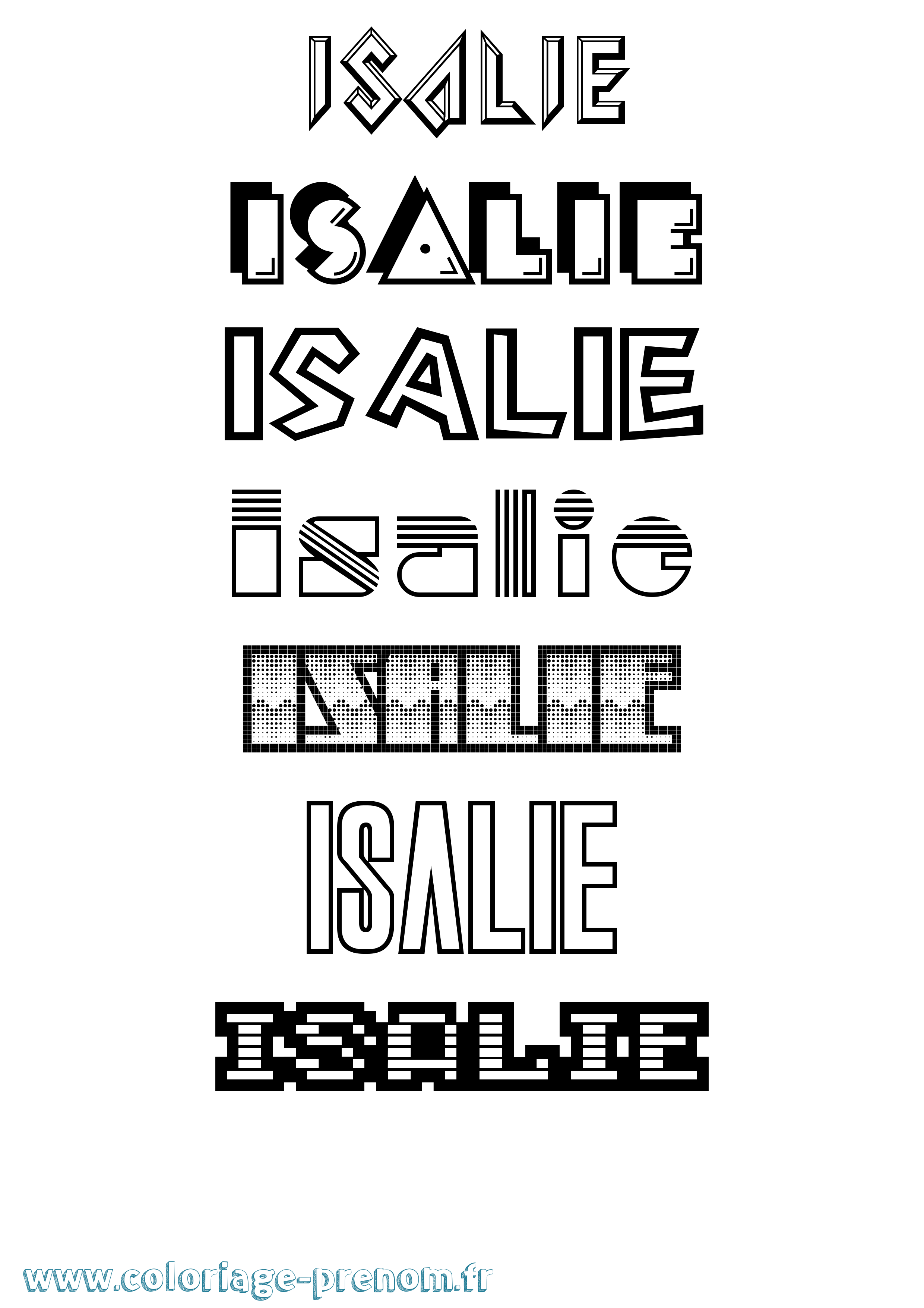 Coloriage Isalie Jeux Vidéos Coloriage prénom Isalie Jeux Vidéos
