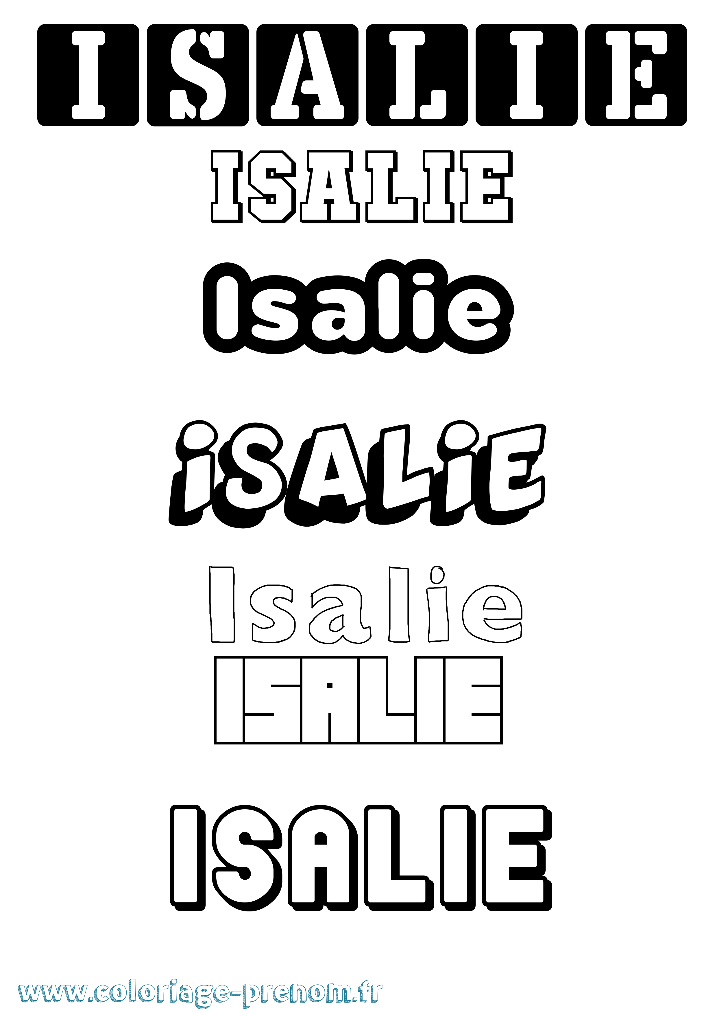 Coloriage Isalie Simple Coloriage prénom Isalie Simple