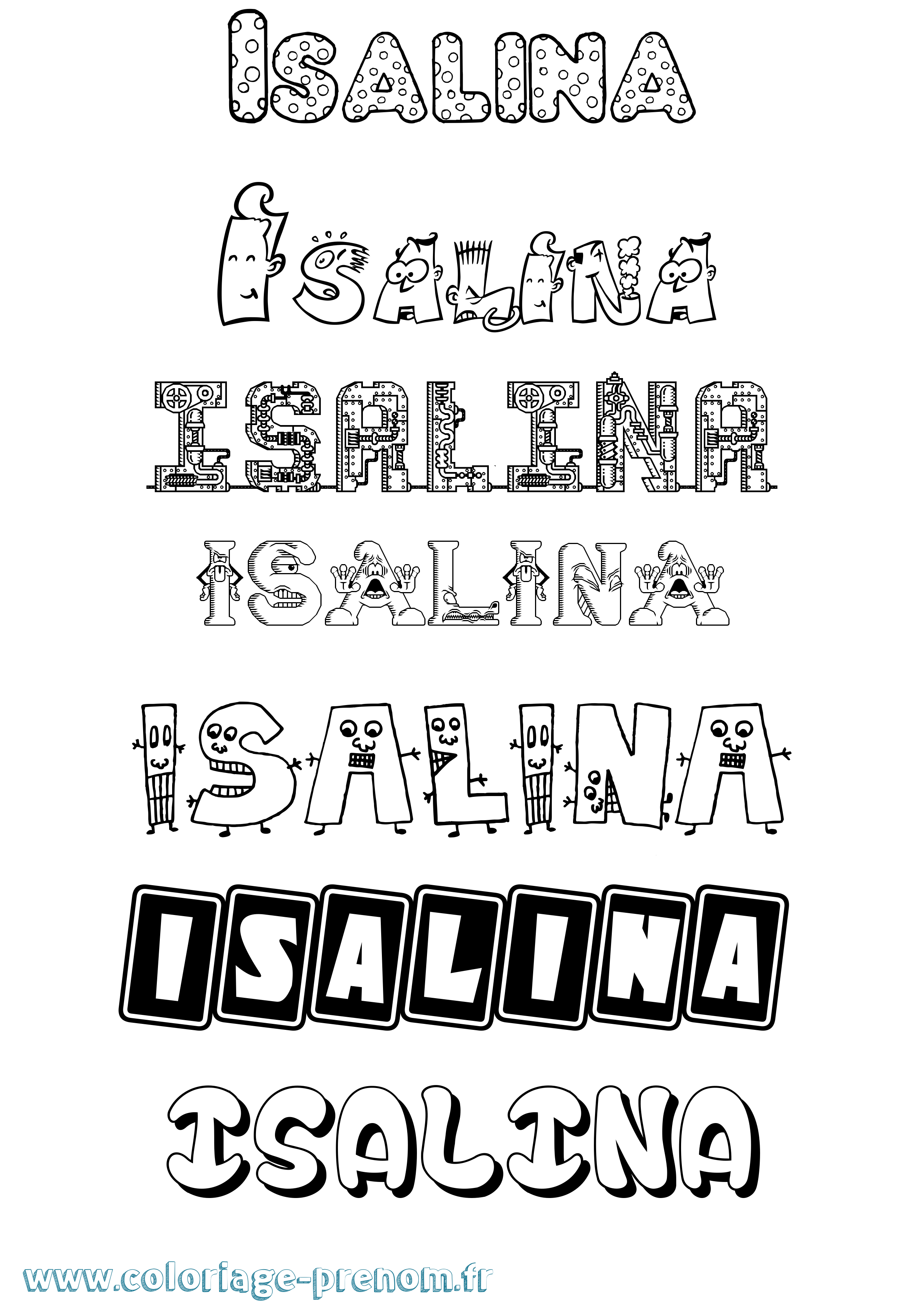 Coloriage Isalina Fun Coloriage prénom Isalina Fun