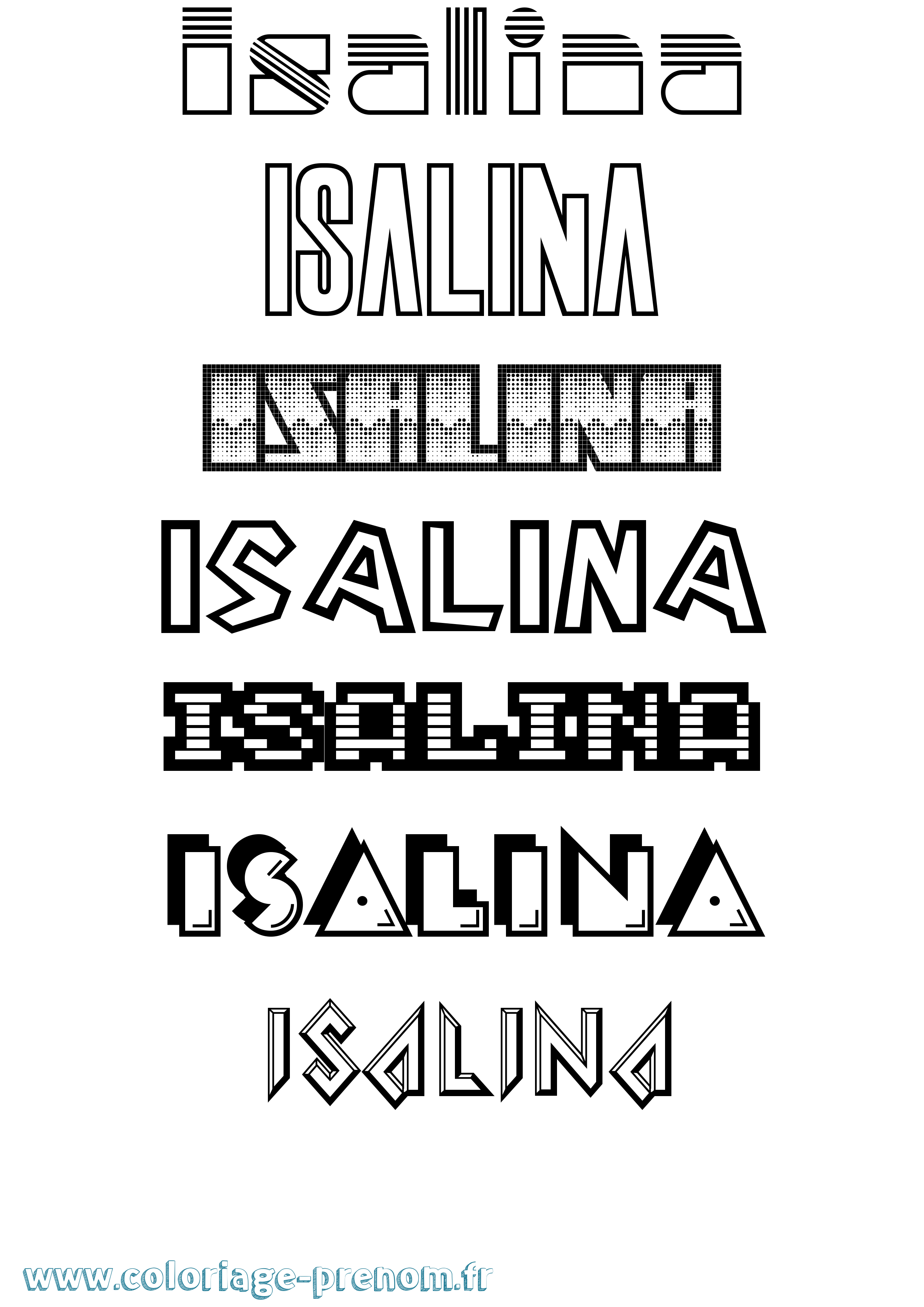Coloriage Isalina Jeux Vidéos Coloriage prénom Isalina Jeux Vidéos