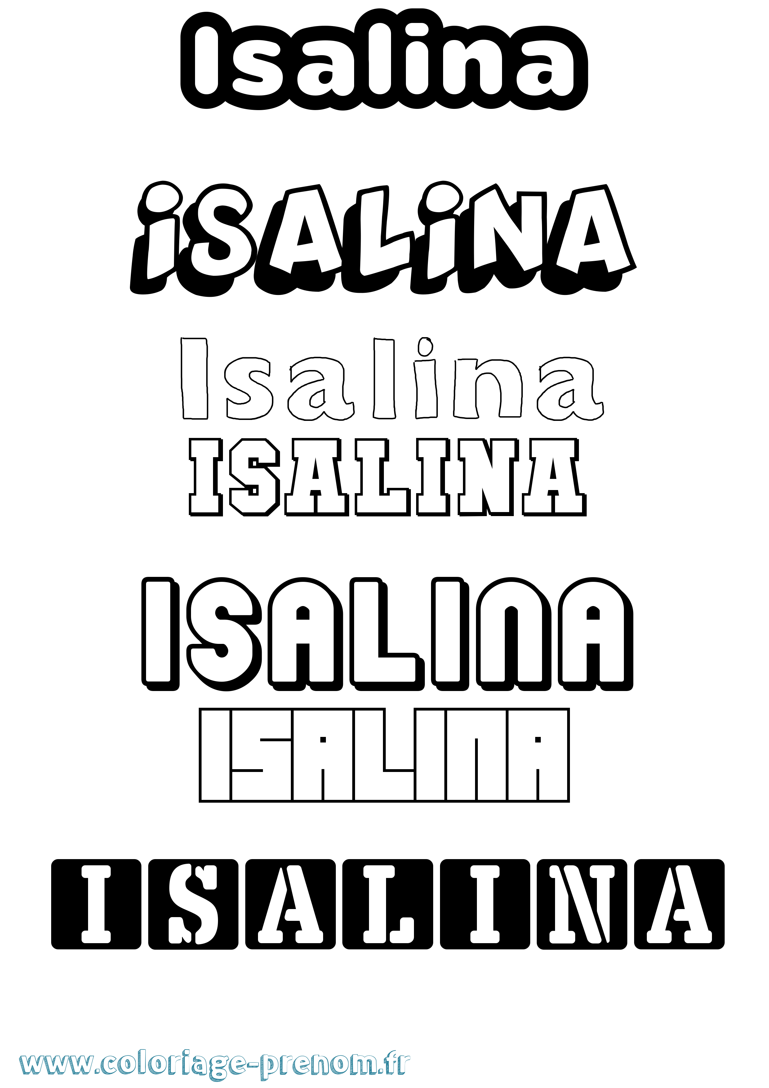 Coloriage Isalina Simple Coloriage prénom Isalina Simple