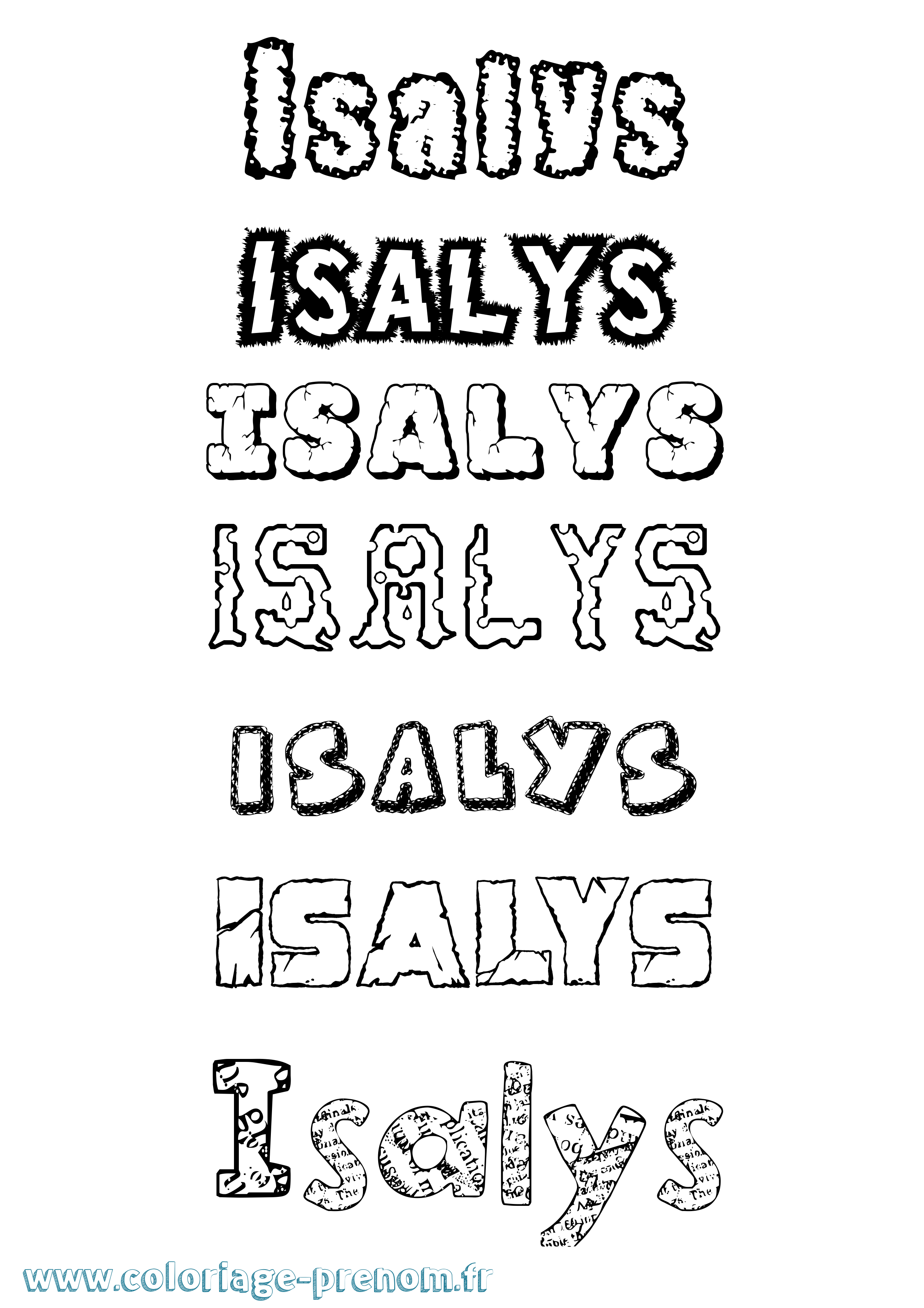 Coloriage Isalys Destructuré Coloriage prénom Isalys Destructuré