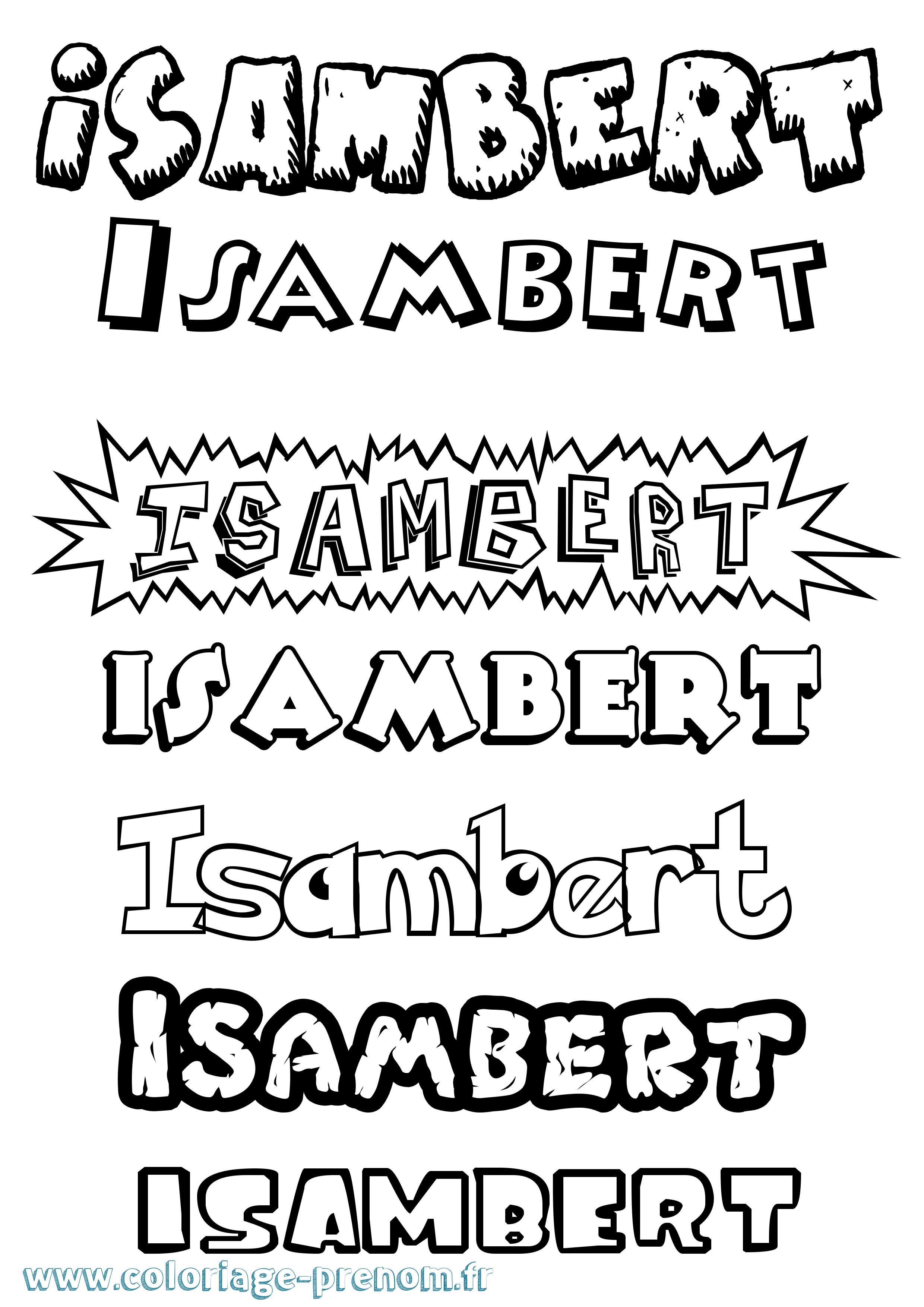 Coloriage Isambert Dessin Animé Coloriage prénom Isambert Dessin Animé