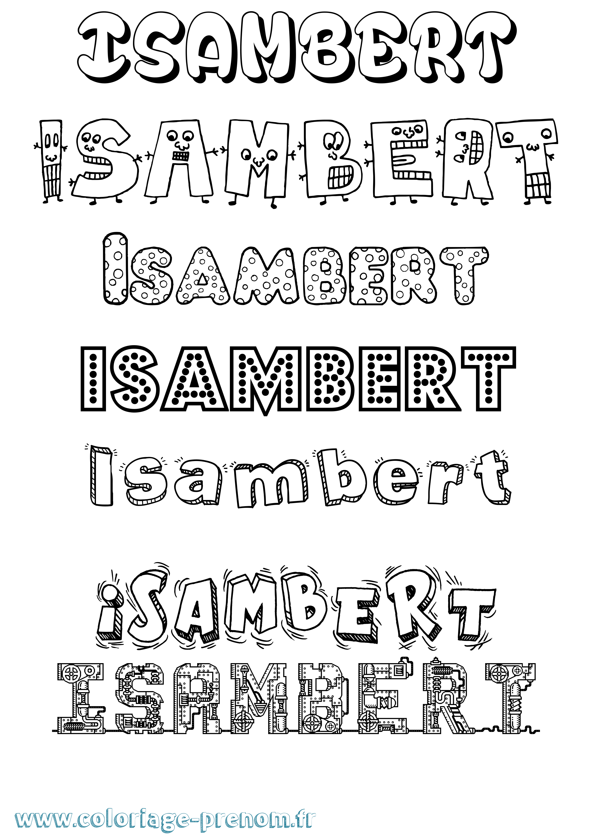 Coloriage Isambert Fun Coloriage prénom Isambert Fun