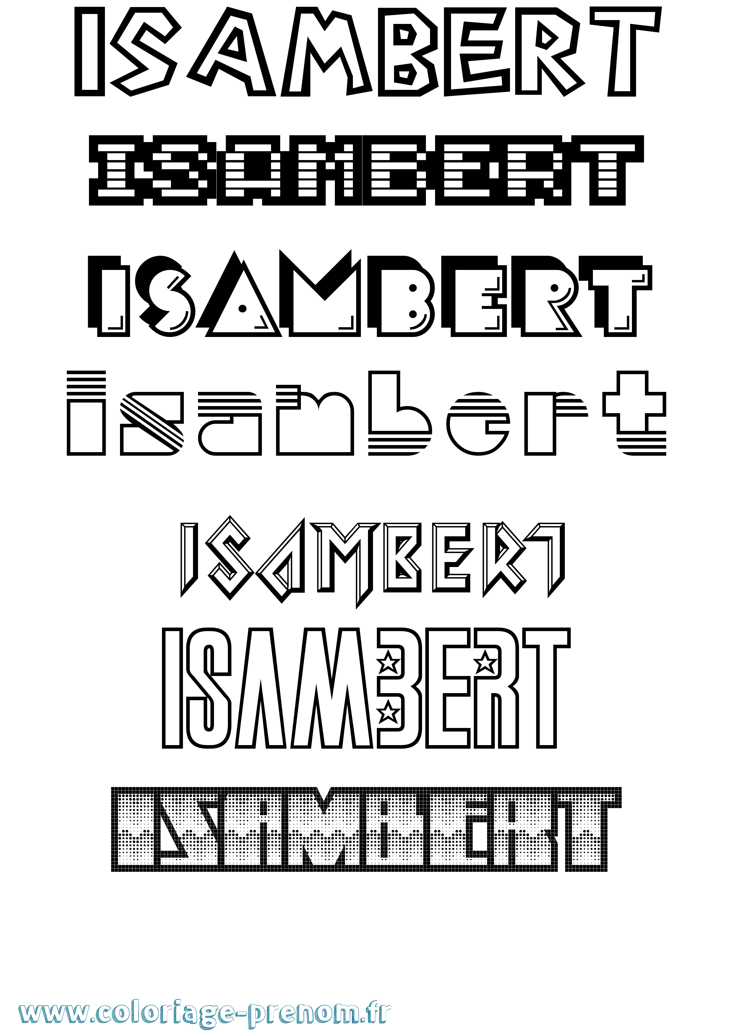 Coloriage Isambert Jeux Vidéos Coloriage prénom Isambert Jeux Vidéos
