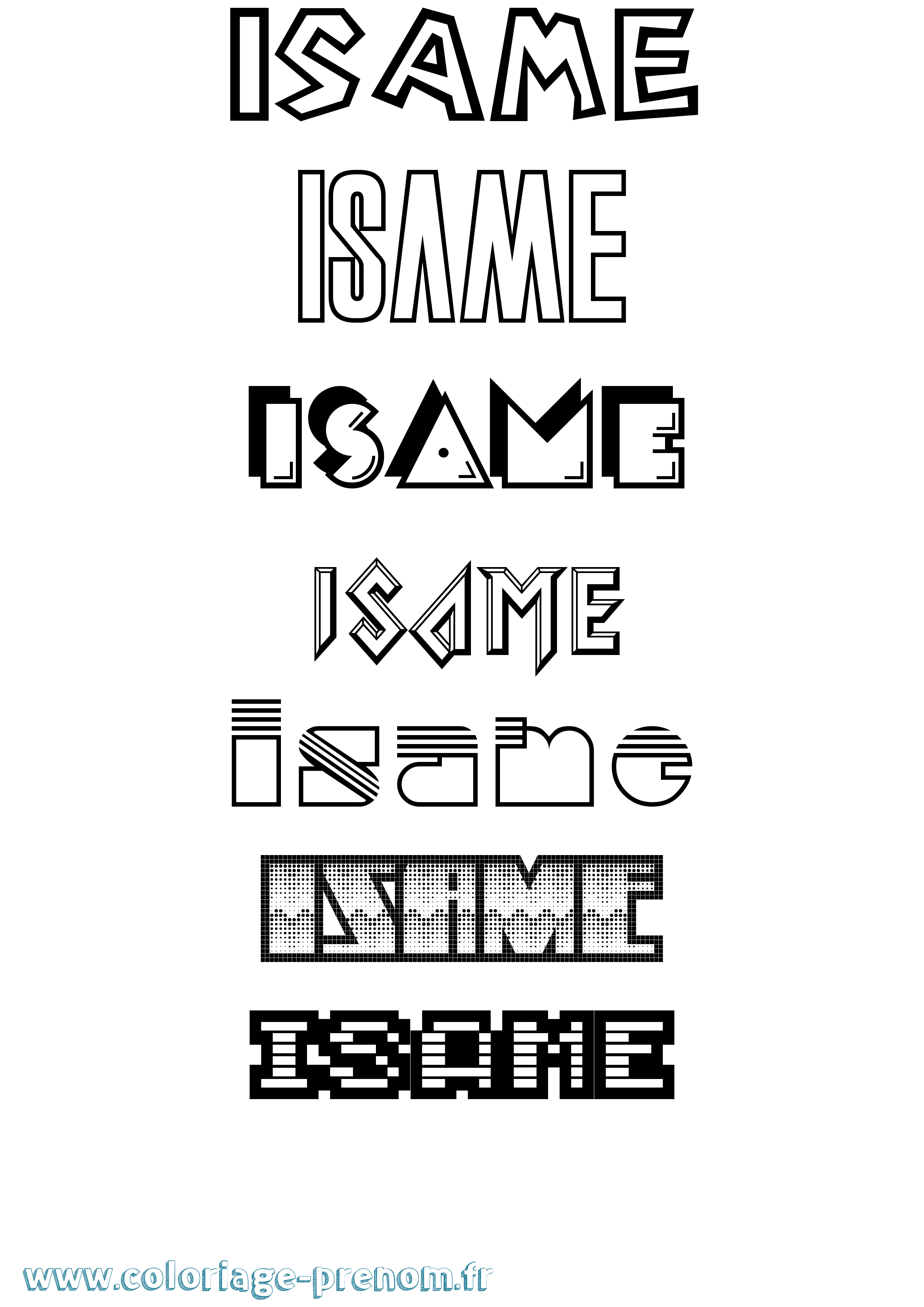 Coloriage Isame Jeux Vidéos Coloriage prénom Isame Jeux Vidéos