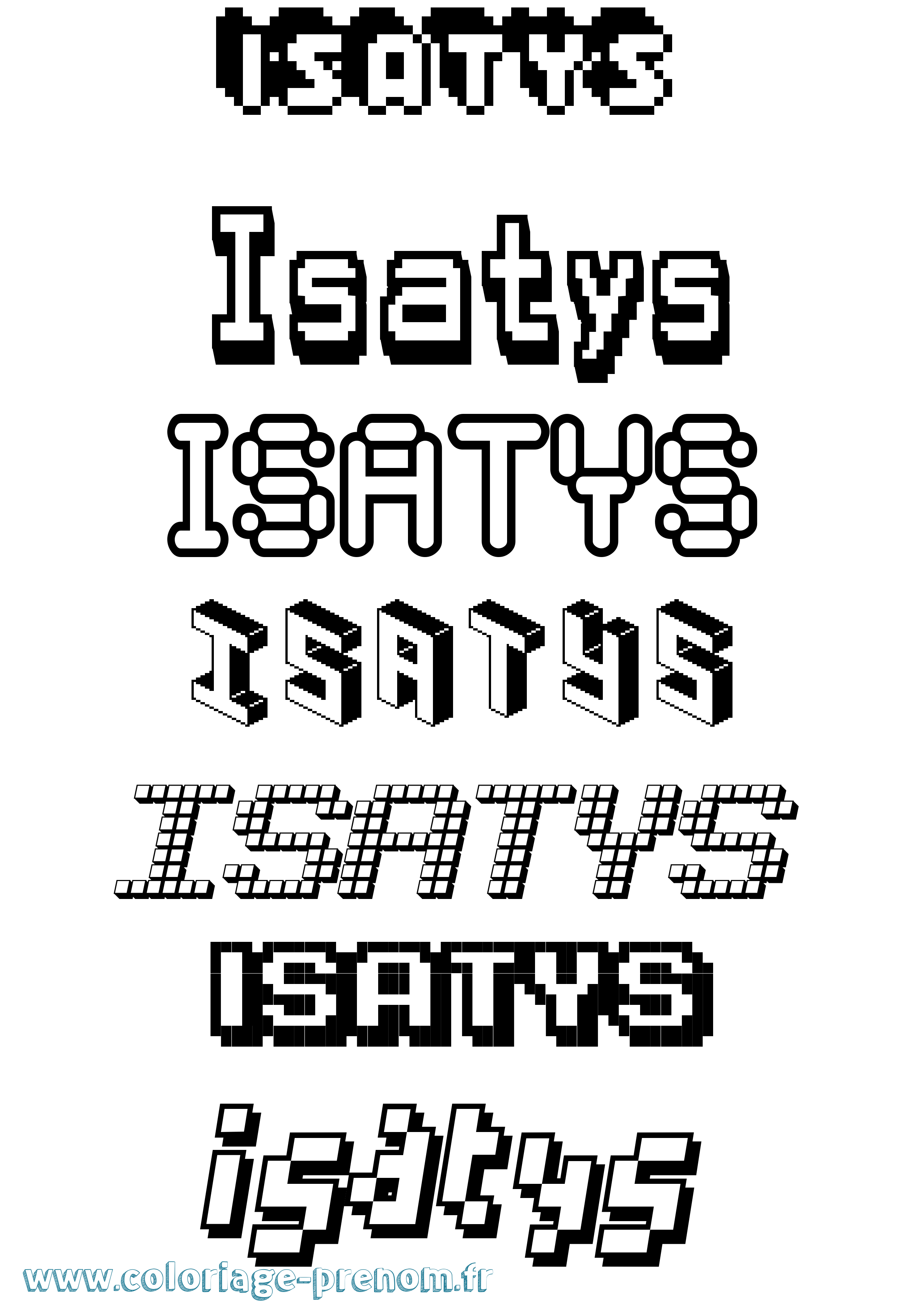 Coloriage Isatys Pixel Coloriage prénom Isatys Pixel