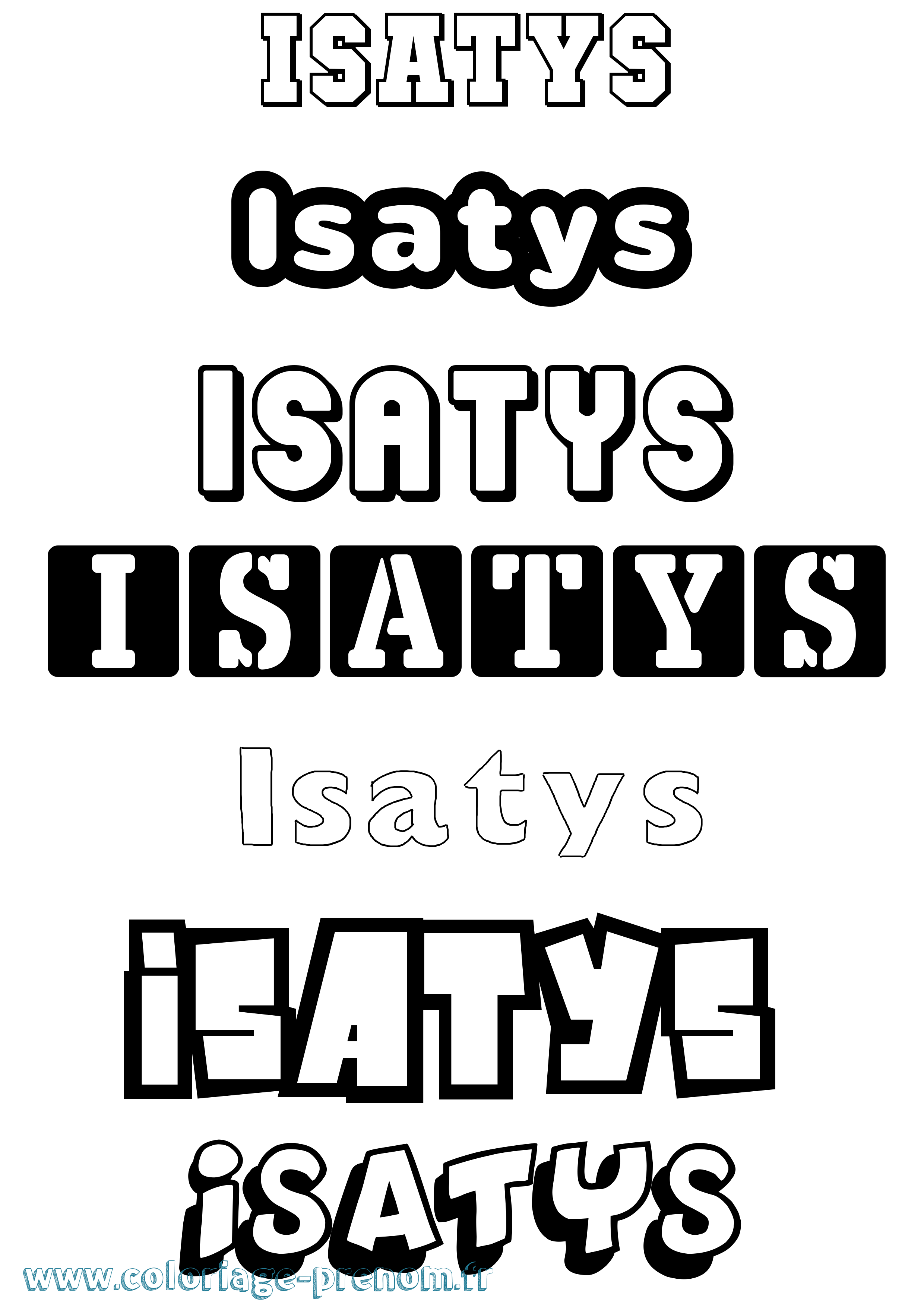 Coloriage Isatys Simple Coloriage prénom Isatys Simple