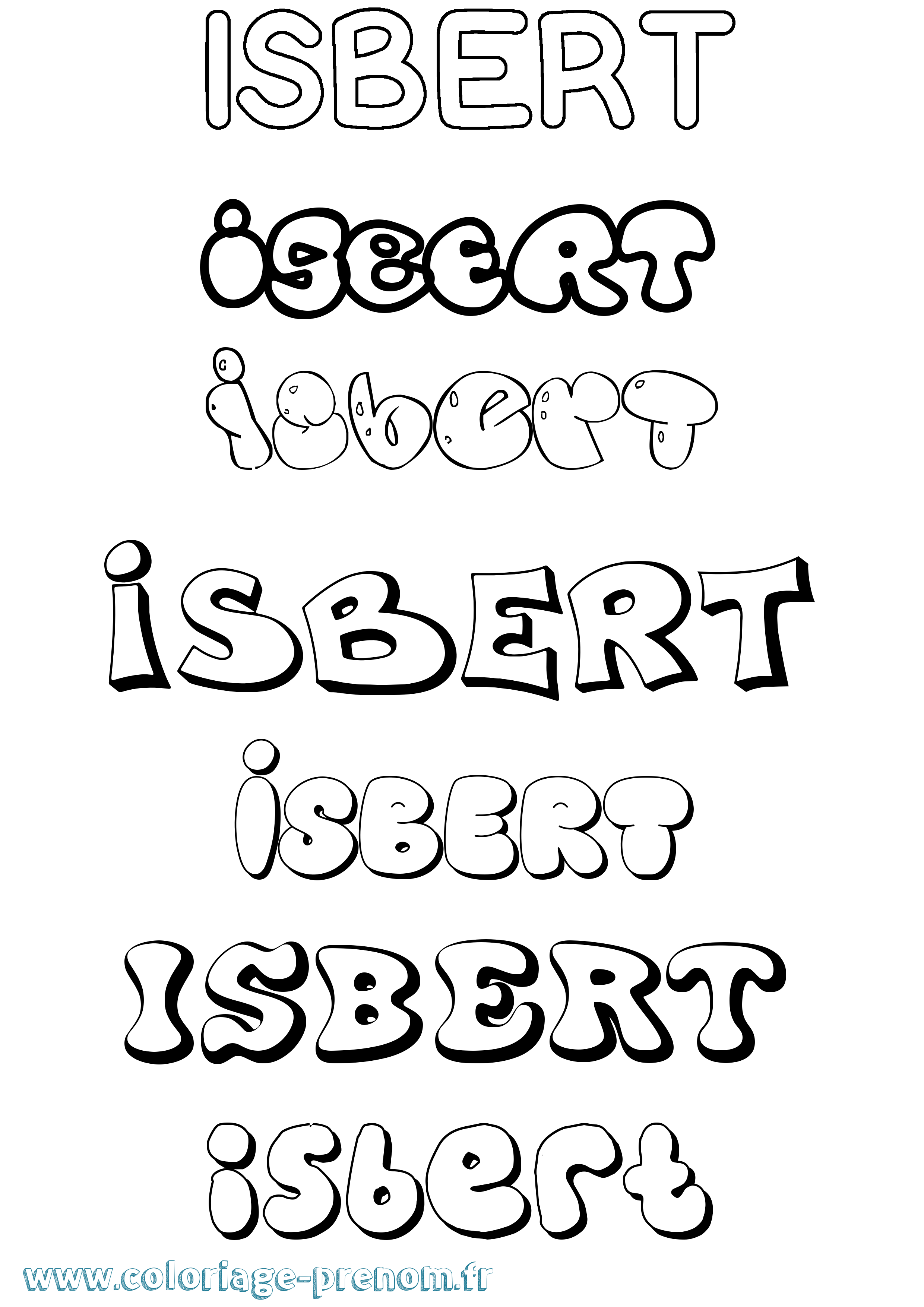 Coloriage Isbert Bubble Coloriage prénom Isbert Bubble