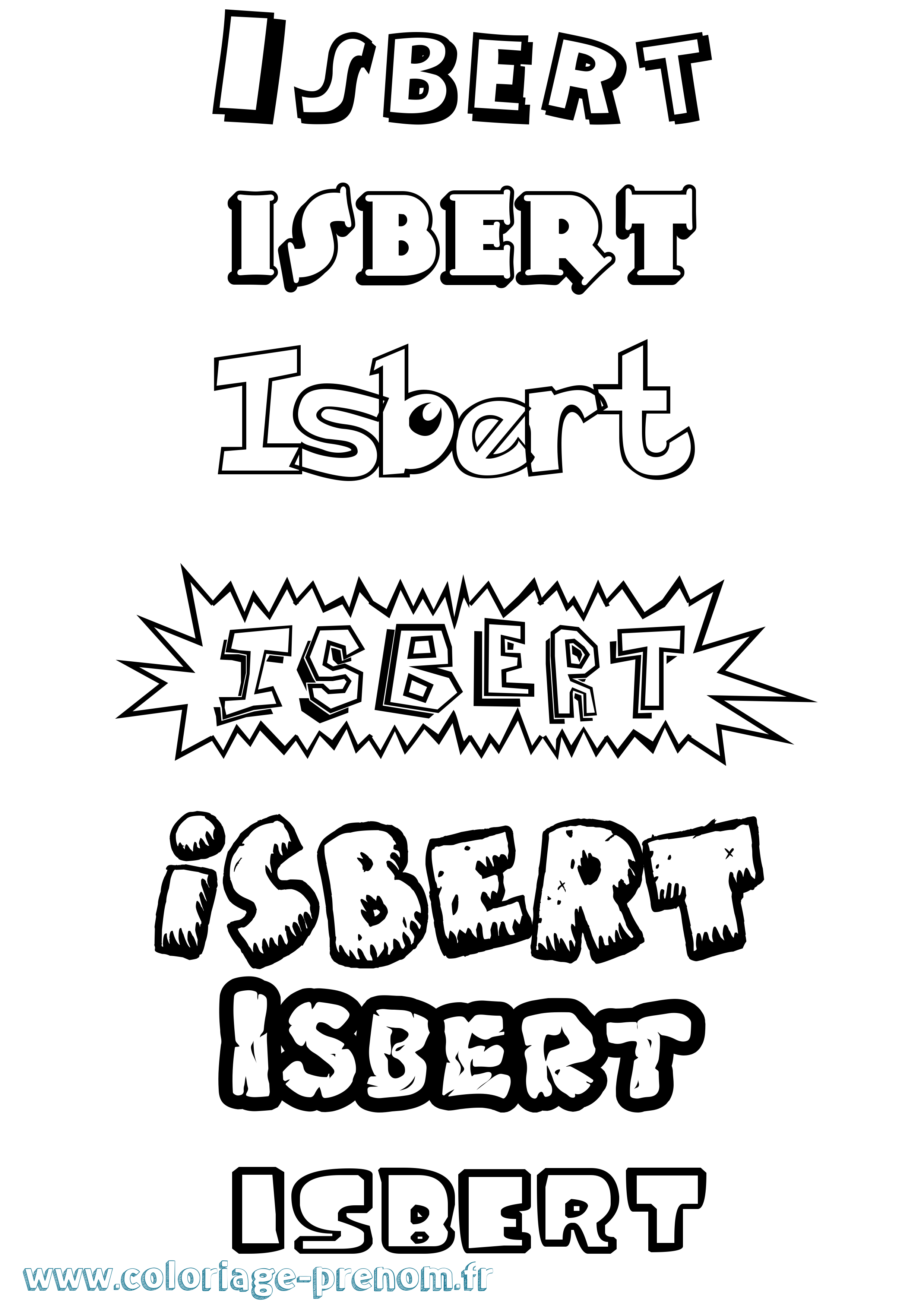 Coloriage Isbert Dessin Animé Coloriage prénom Isbert Dessin Animé