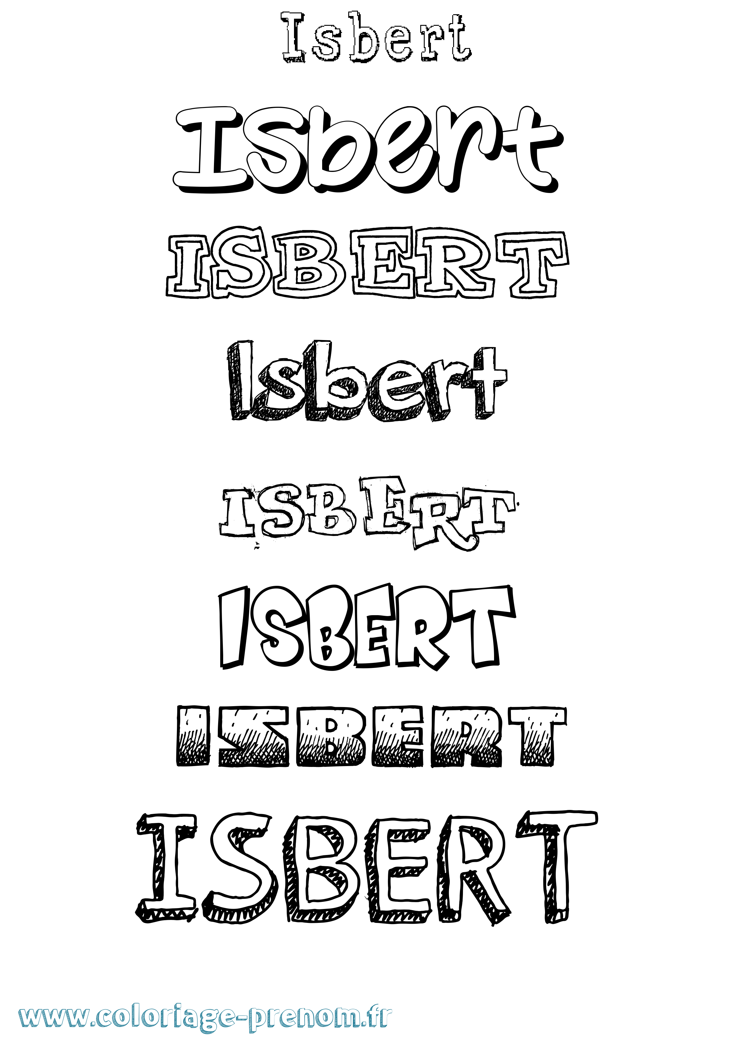 Coloriage Isbert Dessiné Coloriage prénom Isbert Dessiné