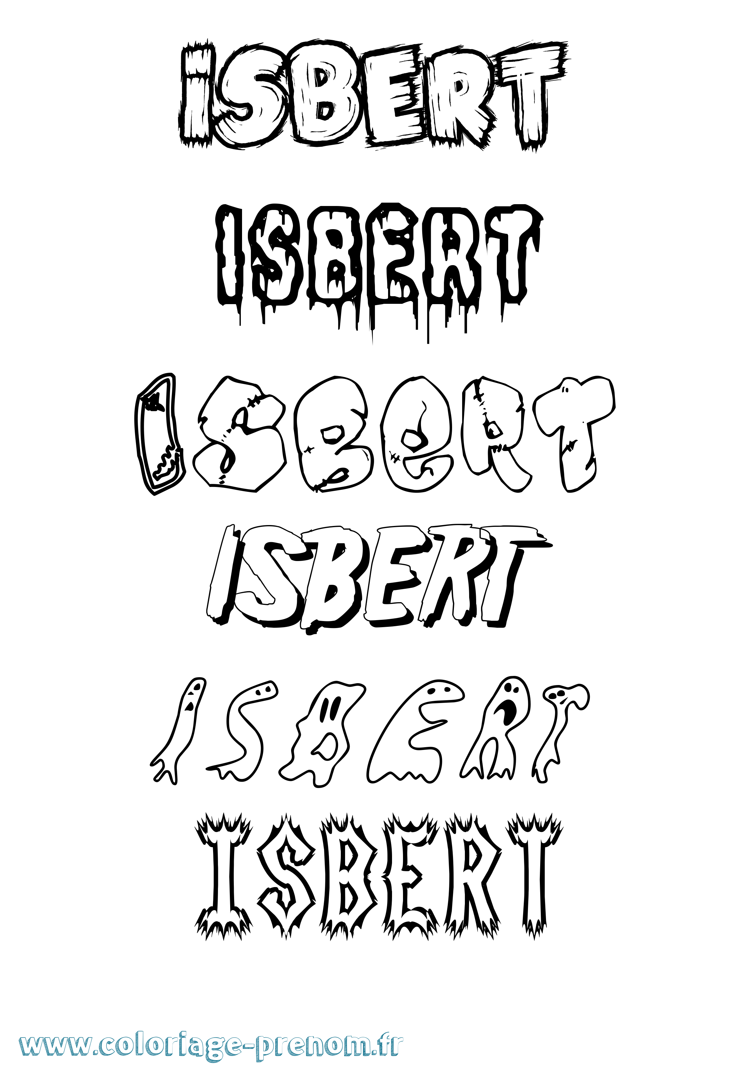 Coloriage Isbert Frisson Coloriage prénom Isbert Frisson