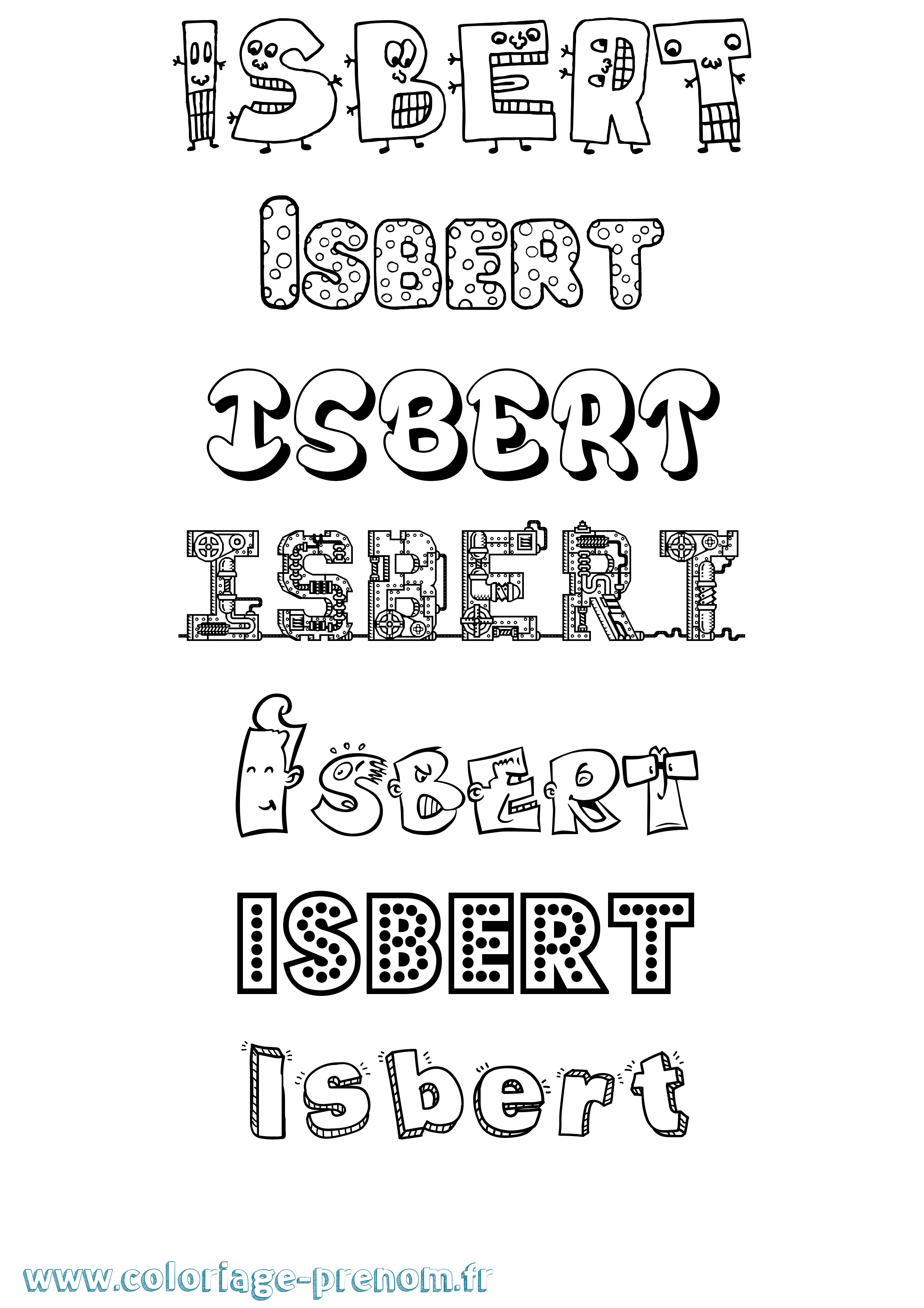 Coloriage Isbert Fun Coloriage prénom Isbert Fun