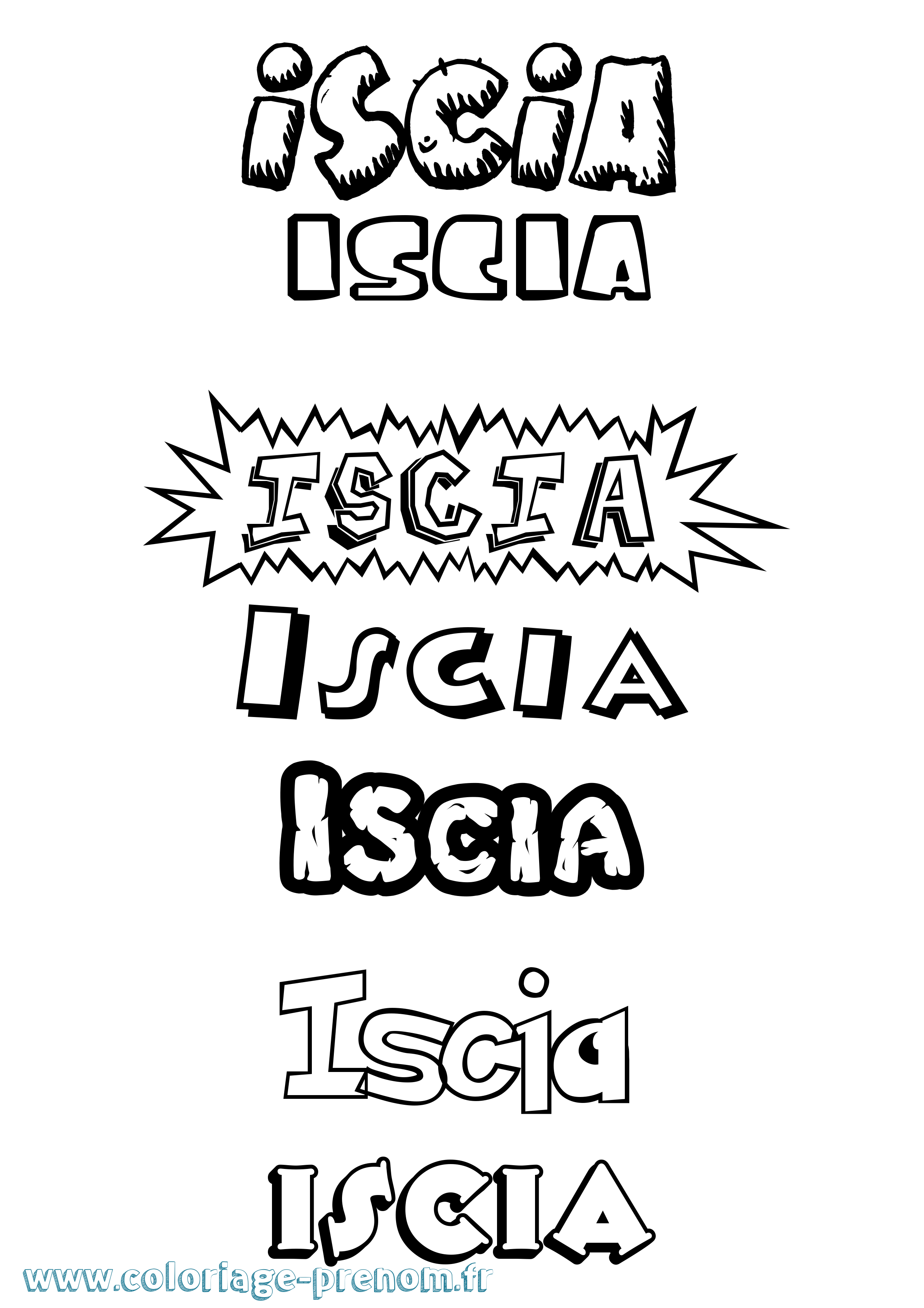 Coloriage Iscia Dessin Animé Coloriage prénom Iscia Dessin Animé