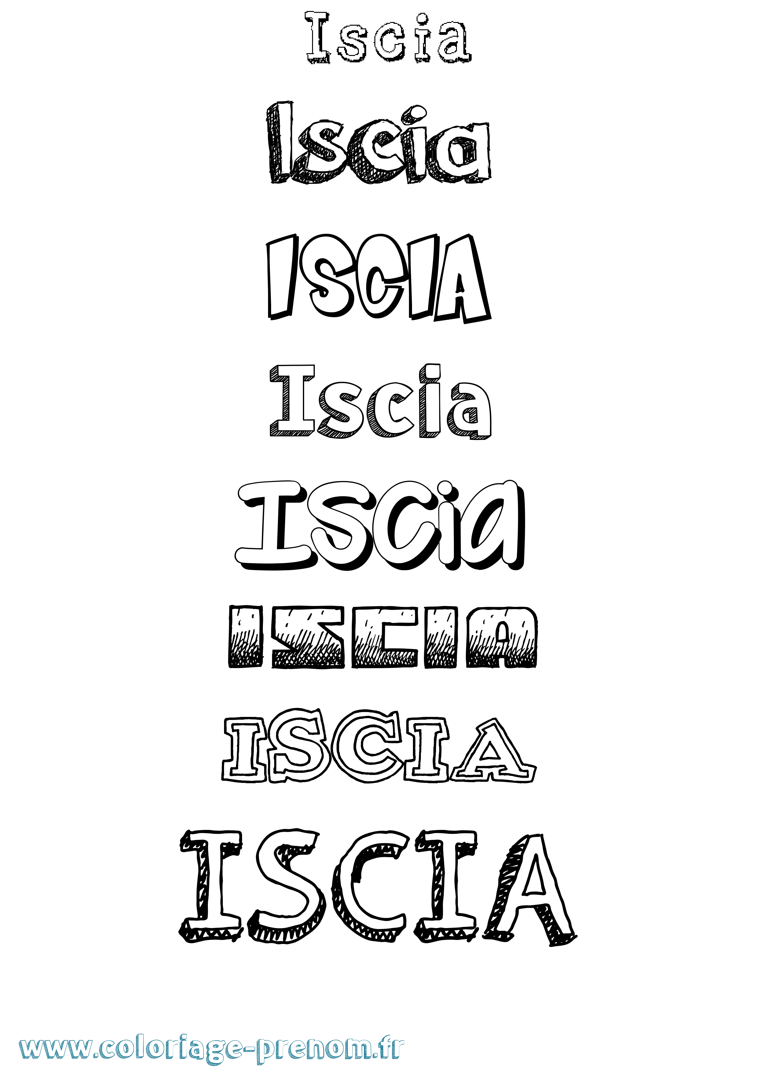 Coloriage Iscia Dessiné Coloriage prénom Iscia Dessiné