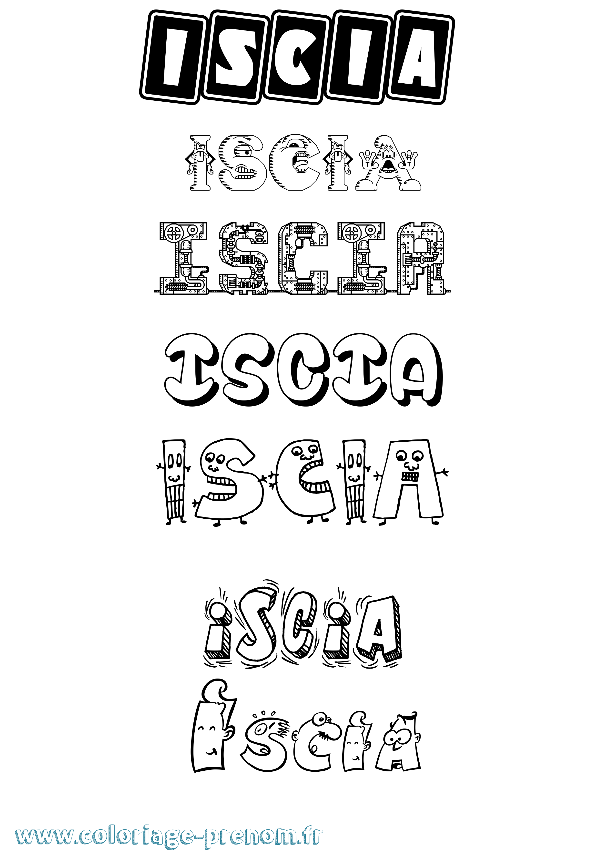 Coloriage Iscia Fun Coloriage prénom Iscia Fun