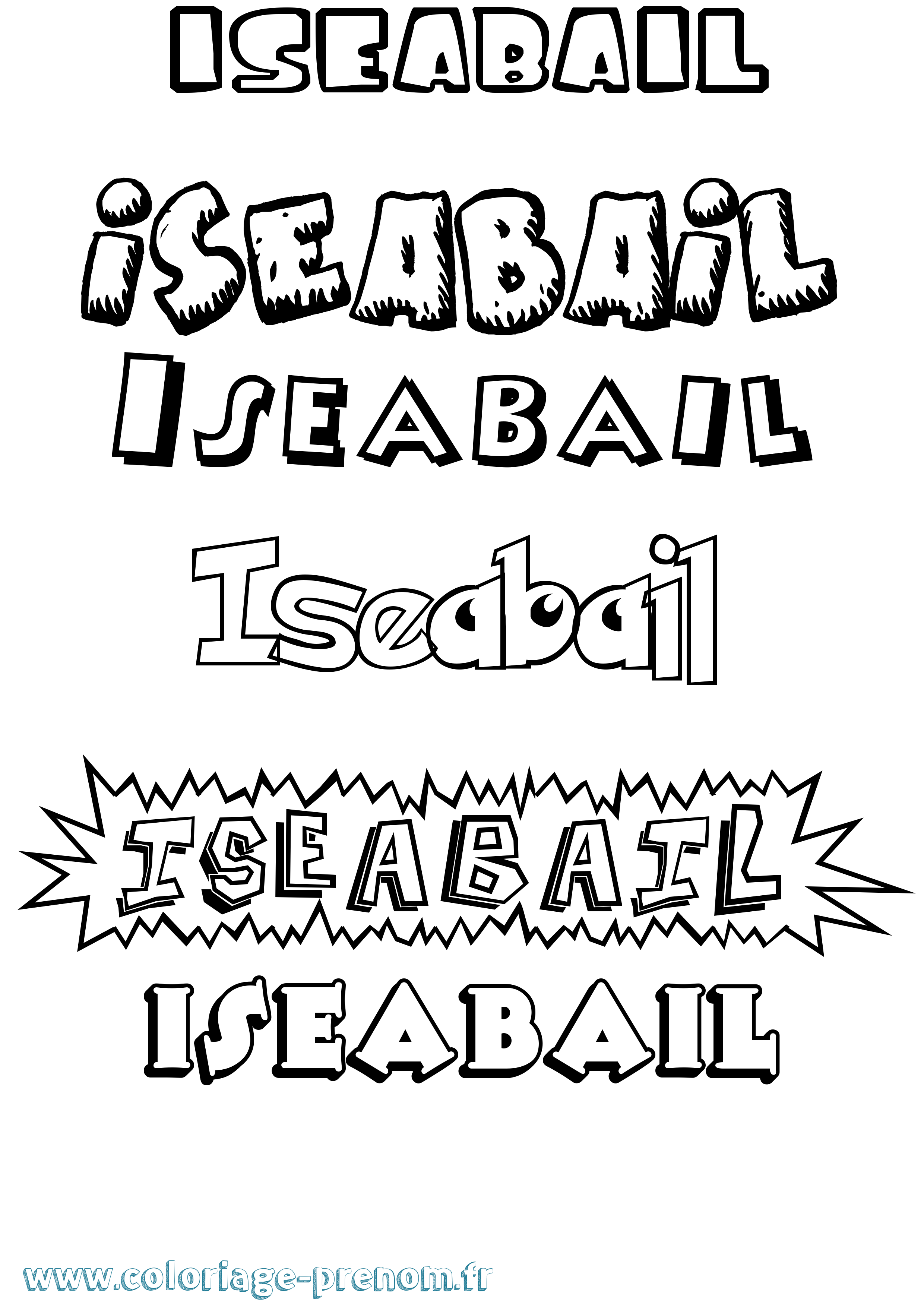 Coloriage Iseabail Dessin Animé Coloriage prénom Iseabail Dessin Animé