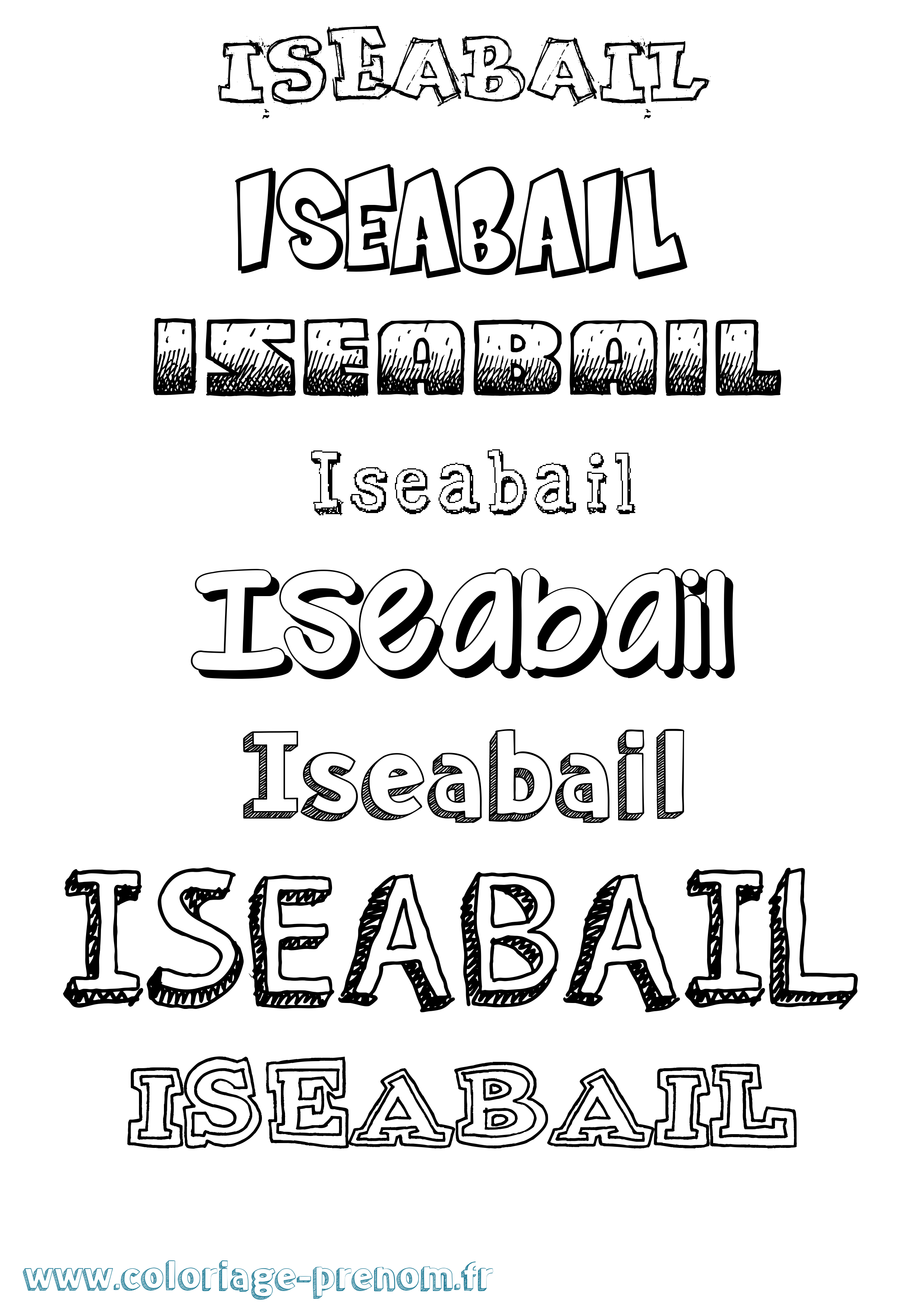 Coloriage Iseabail Dessiné Coloriage prénom Iseabail Dessiné