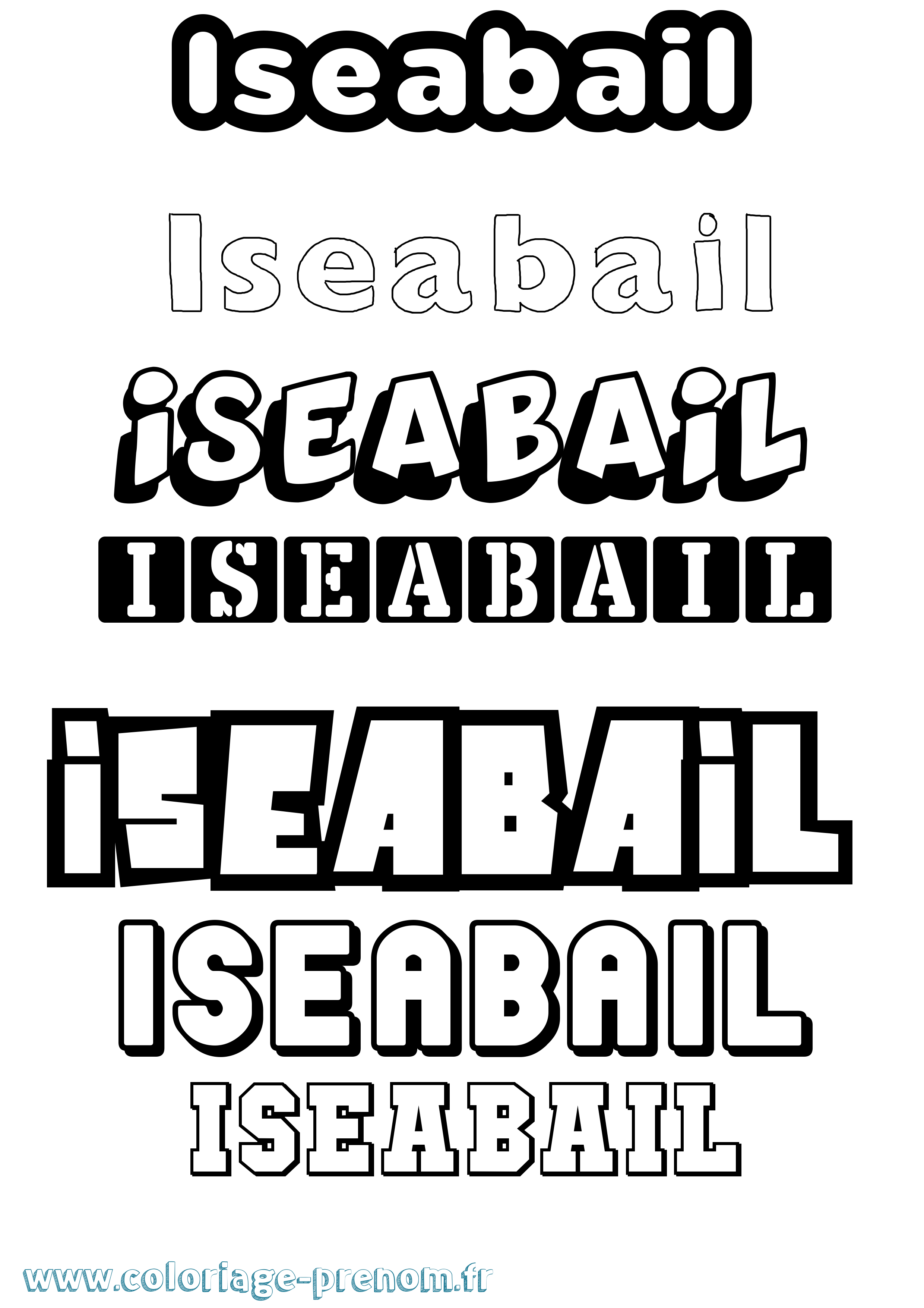 Coloriage Iseabail Simple Coloriage prénom Iseabail Simple