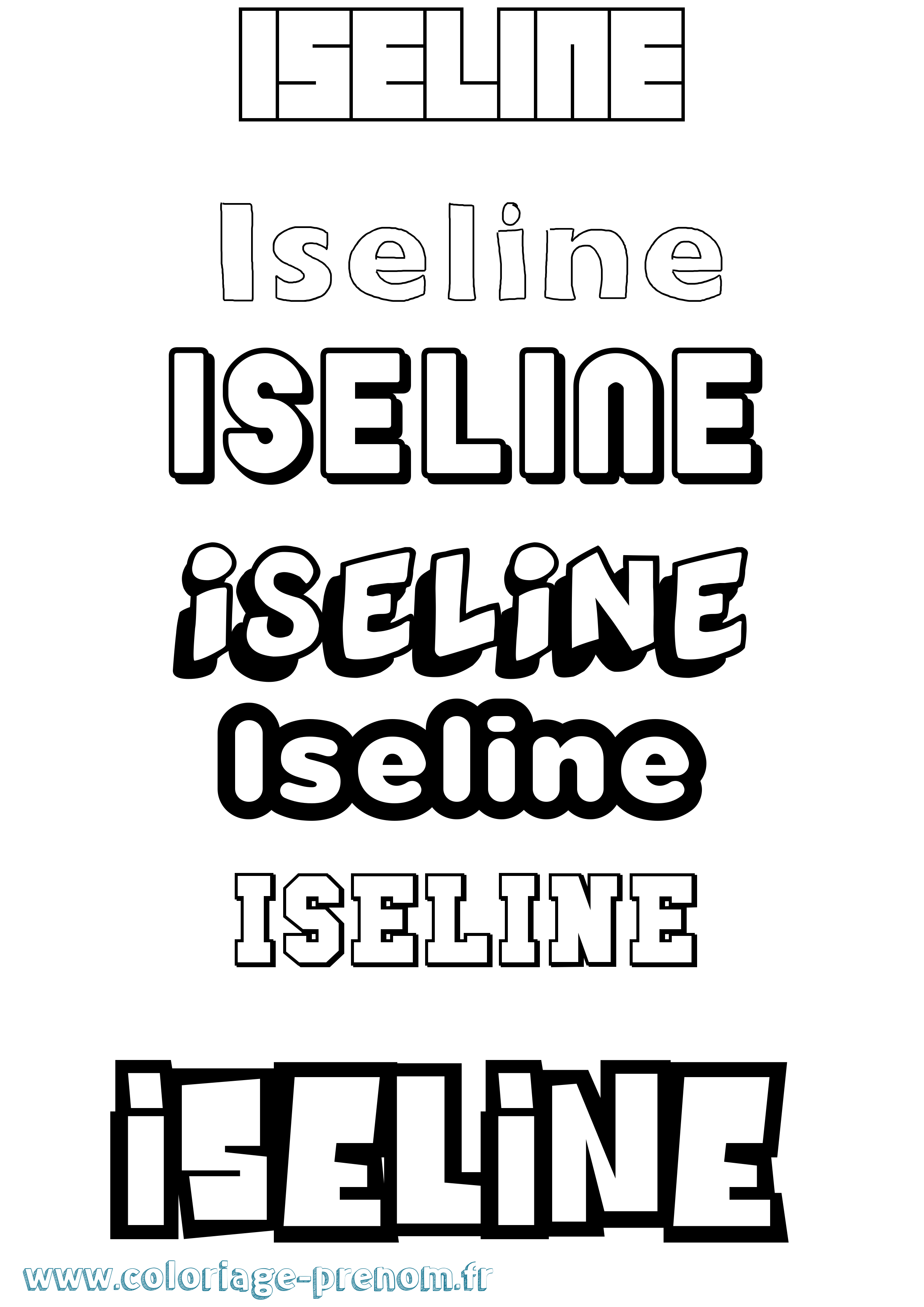 Coloriage Iseline Simple Coloriage prénom Iseline Simple