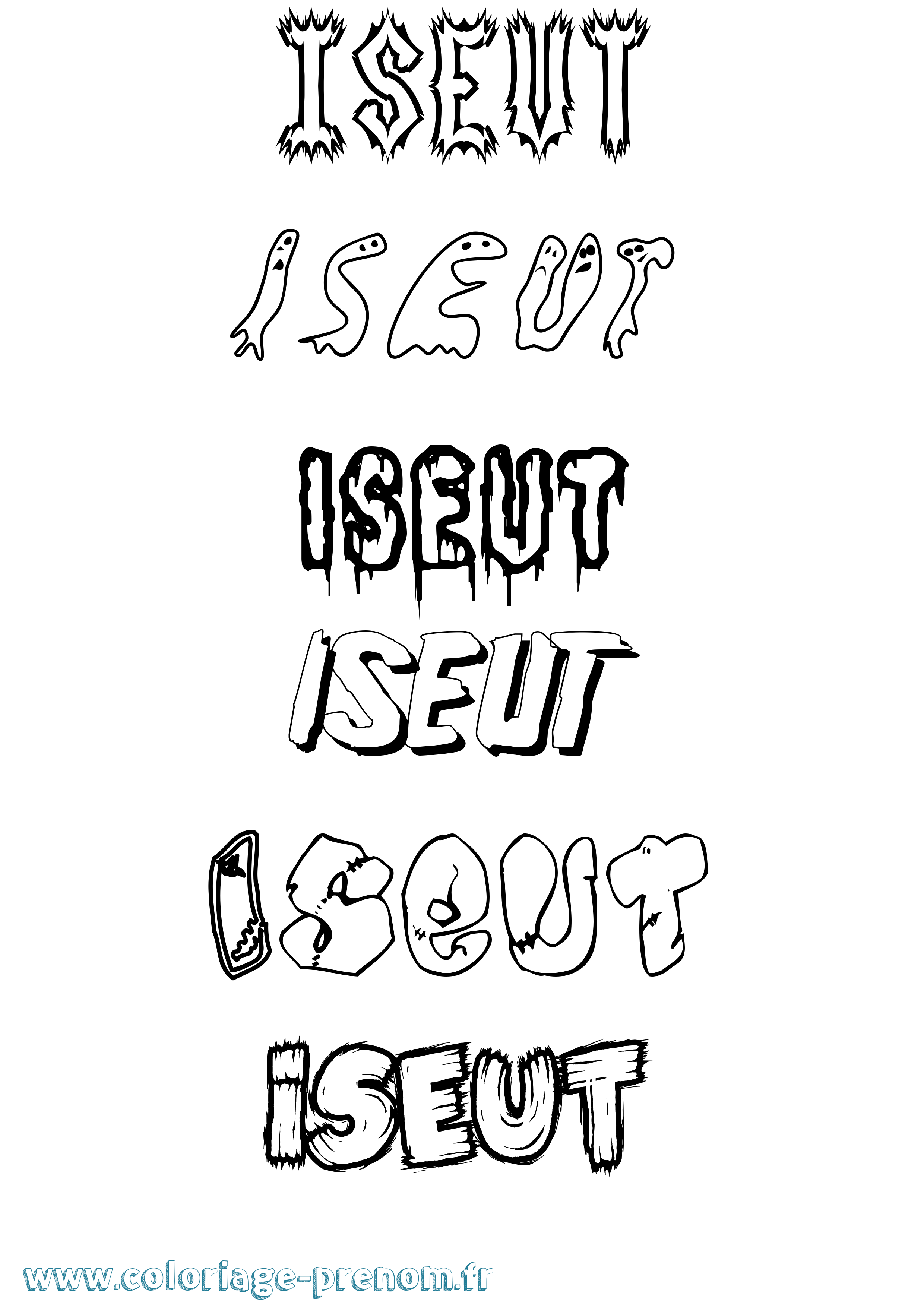 Coloriage Iseut Frisson Coloriage prénom Iseut Frisson