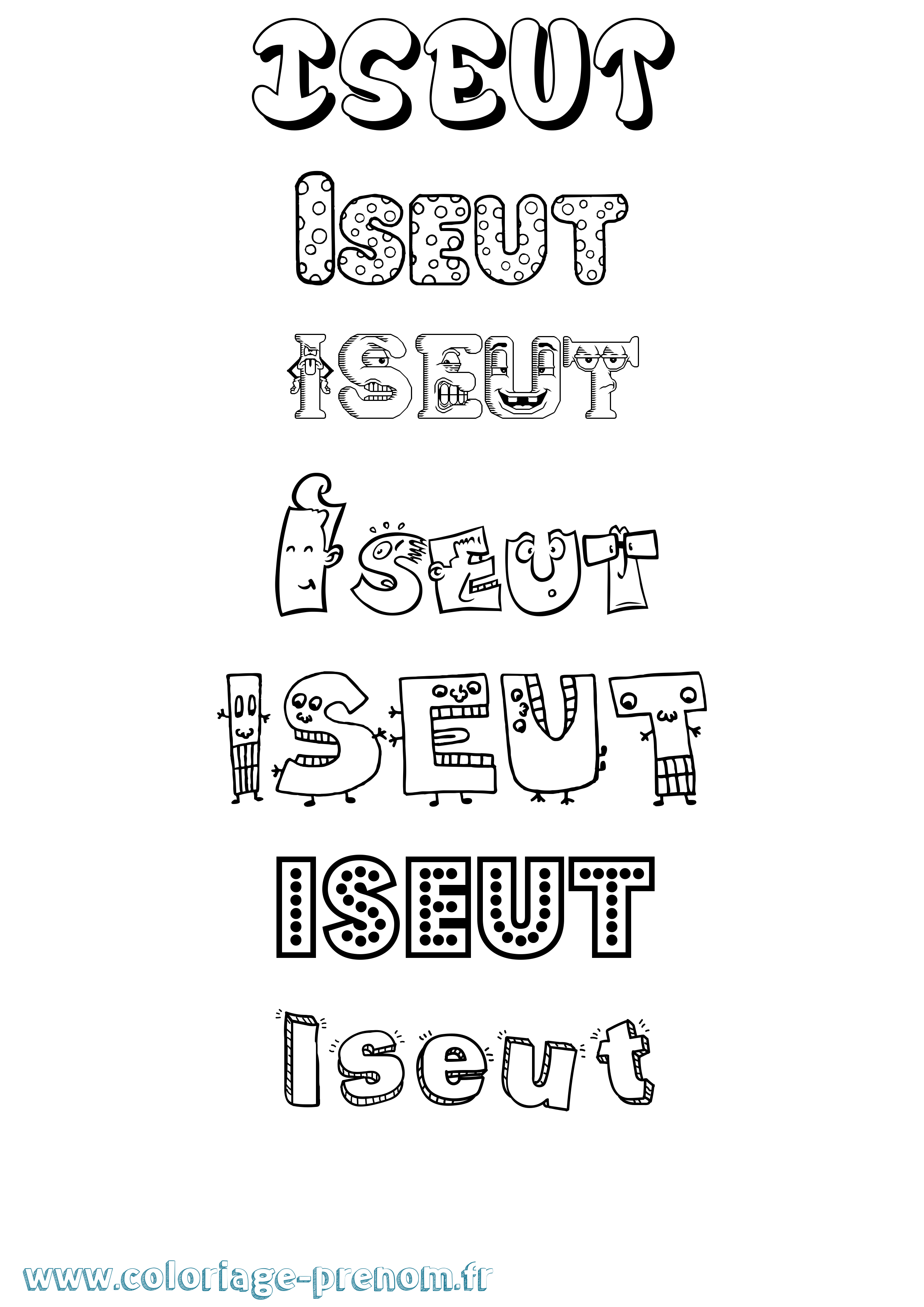 Coloriage Iseut Fun Coloriage prénom Iseut Fun